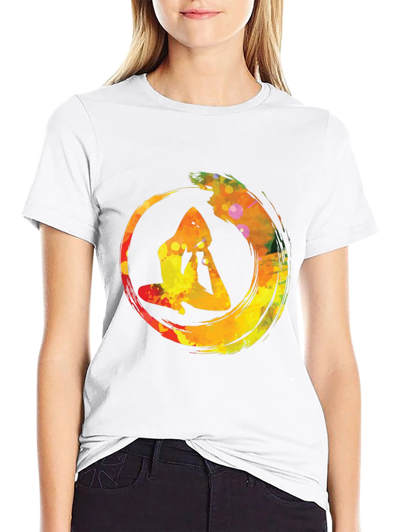 Yoga Enso Circle Mens Black T-Shirt