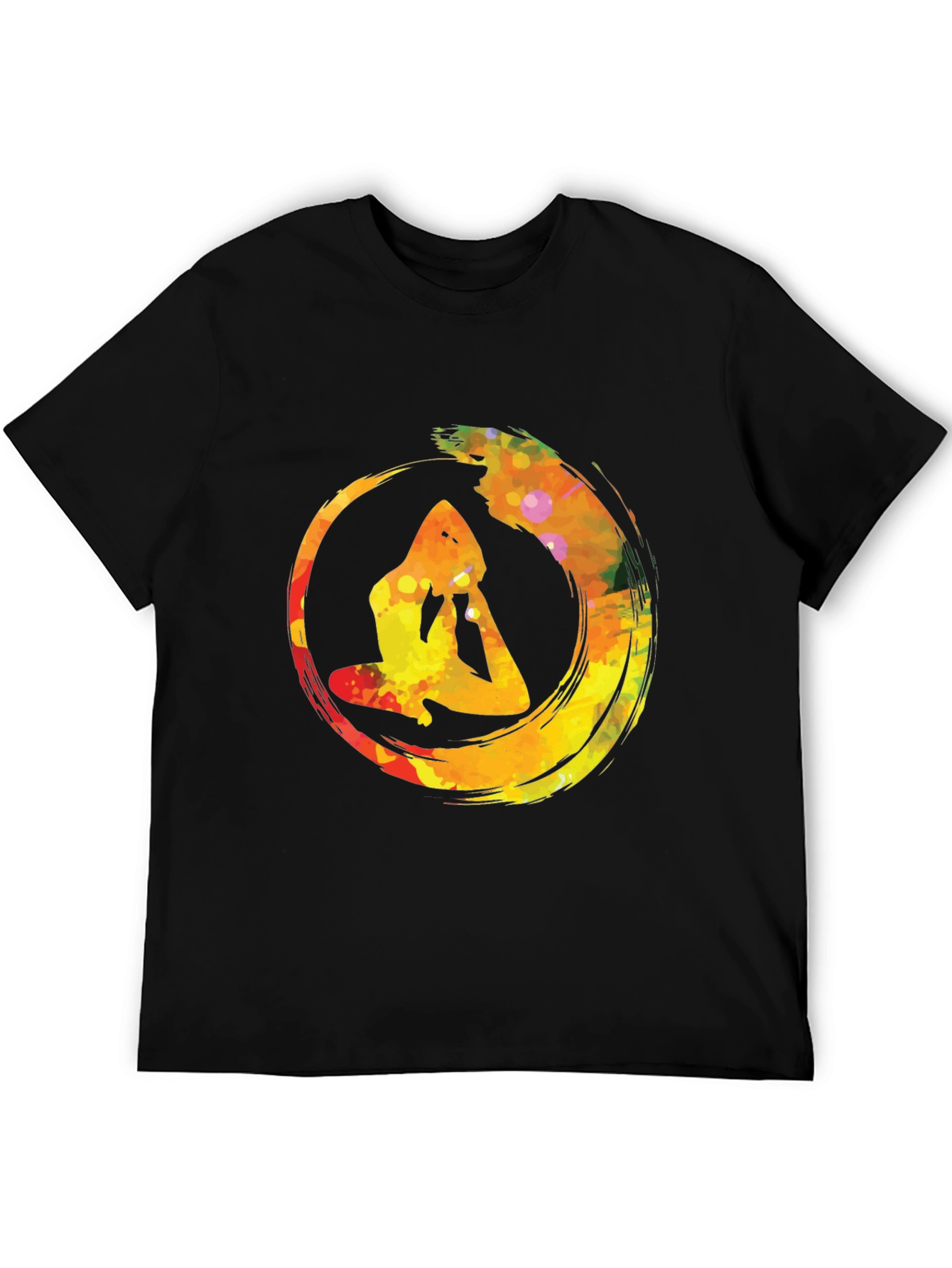 Yoga Enso Circle Mens Black T-Shirt