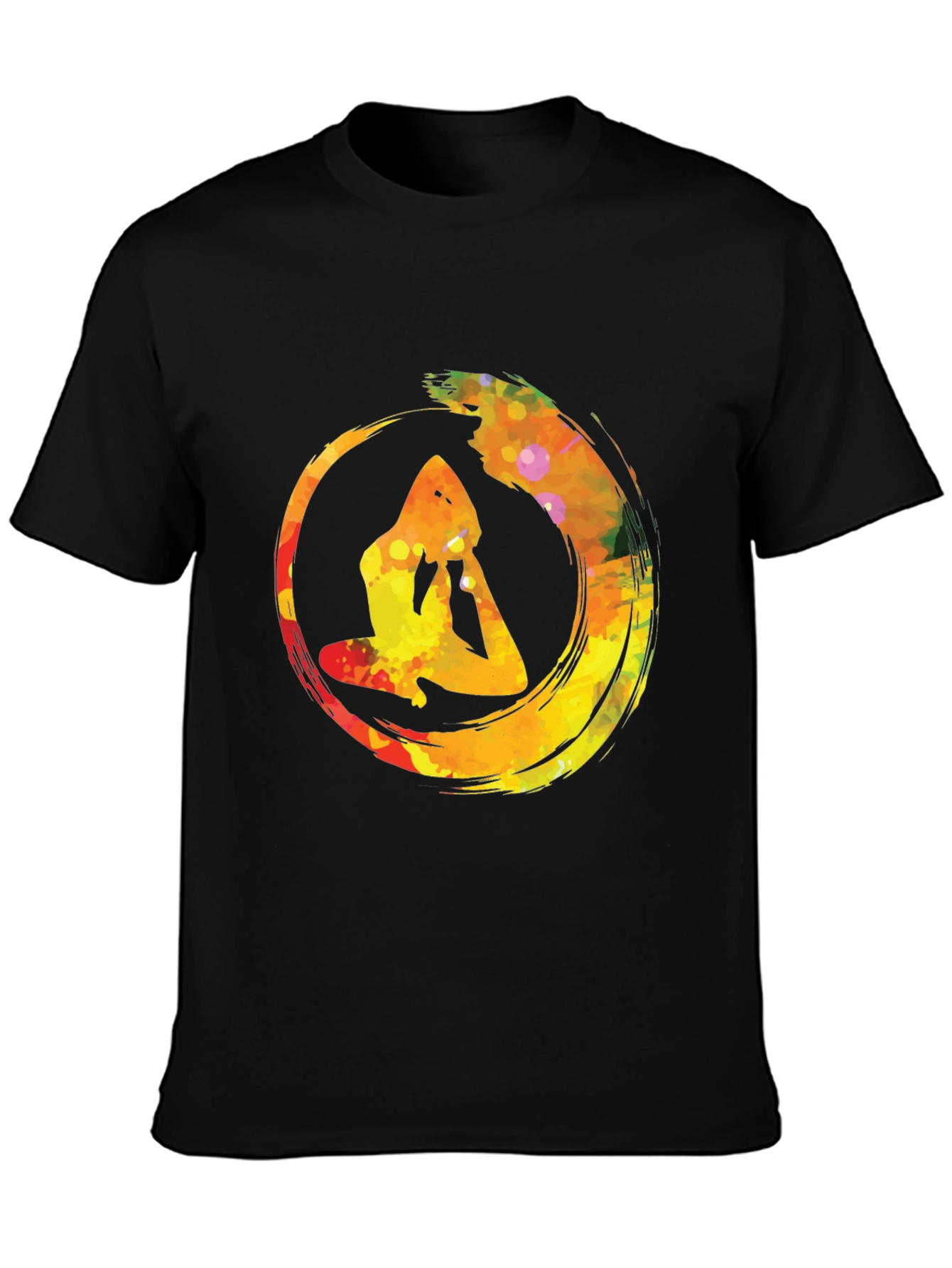 Yoga Enso Circle Mens Black T-Shirt
