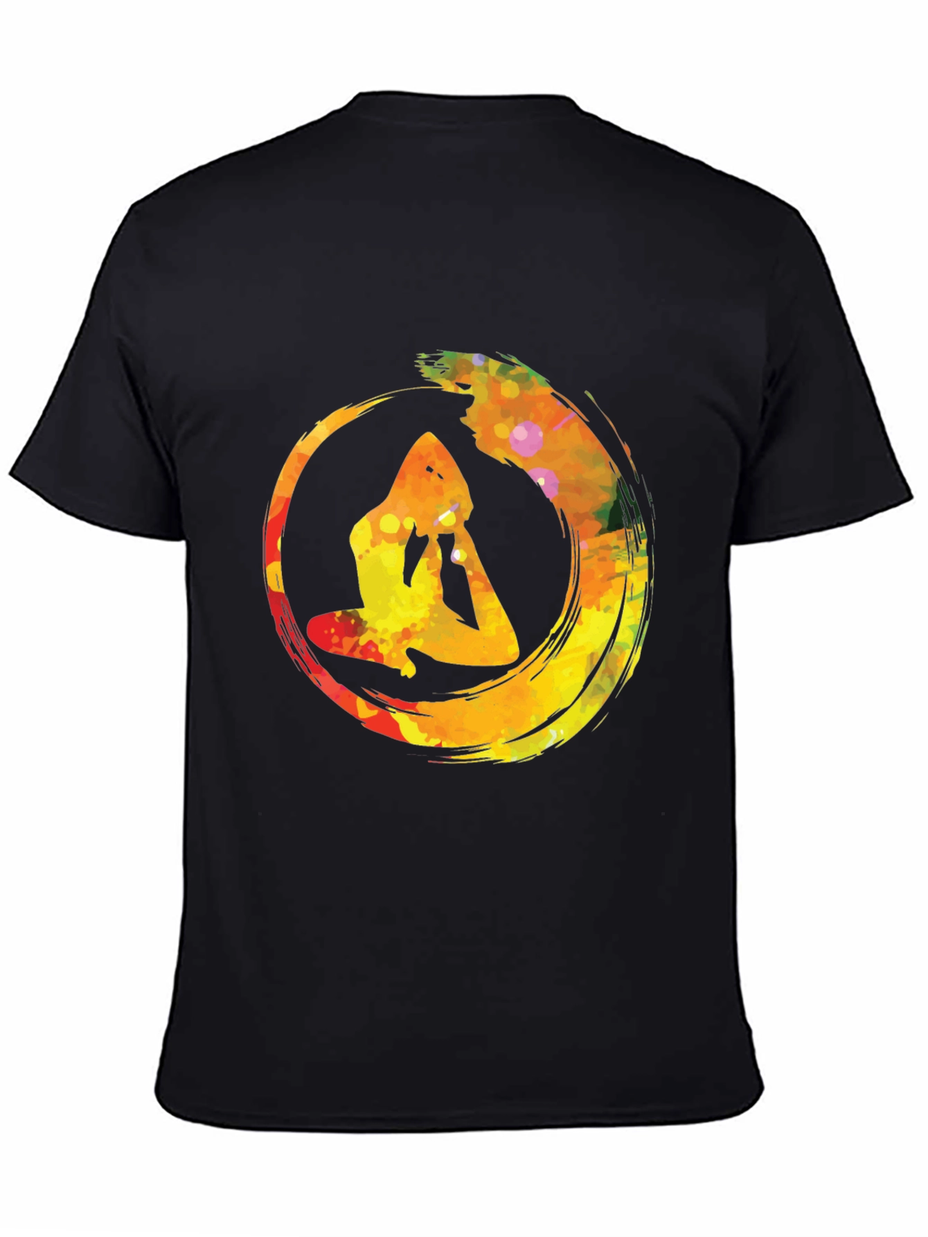 Yoga Enso Circle Mens Black T-Shirt