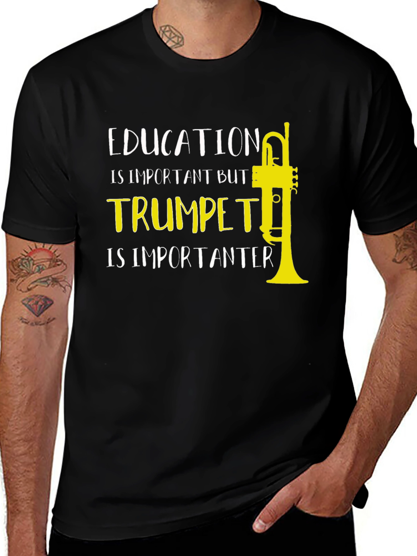 Trumpet Humor T-Shirt: Education is Important