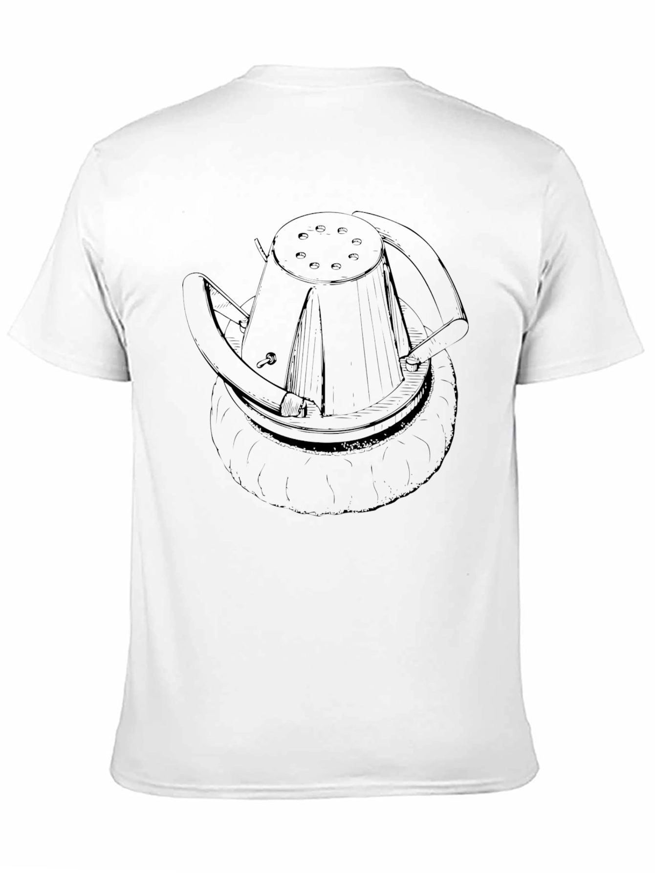 Unique Black T-Shirt with Abstract Hat Design