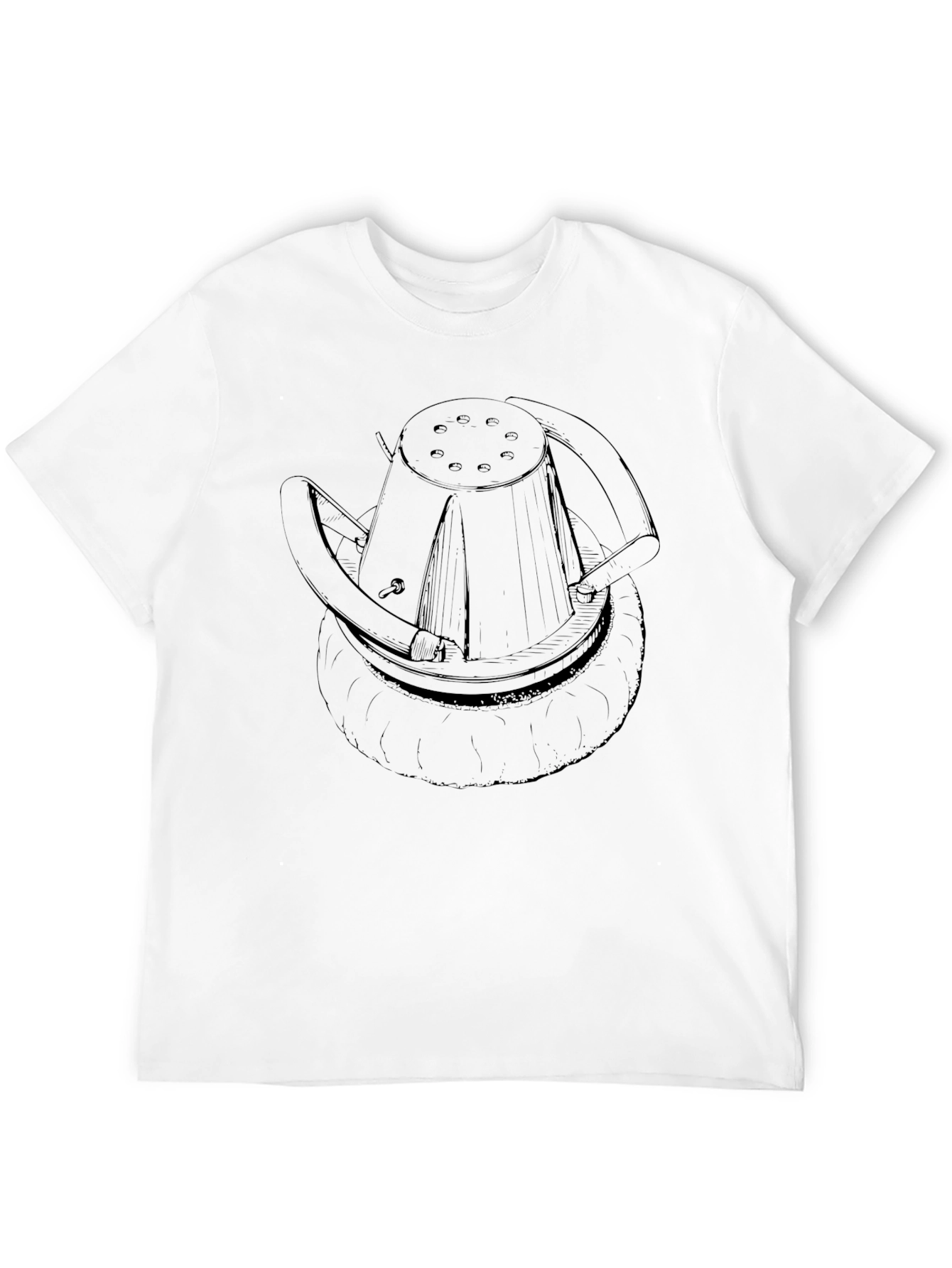 Unique Black T-Shirt with Abstract Hat Design