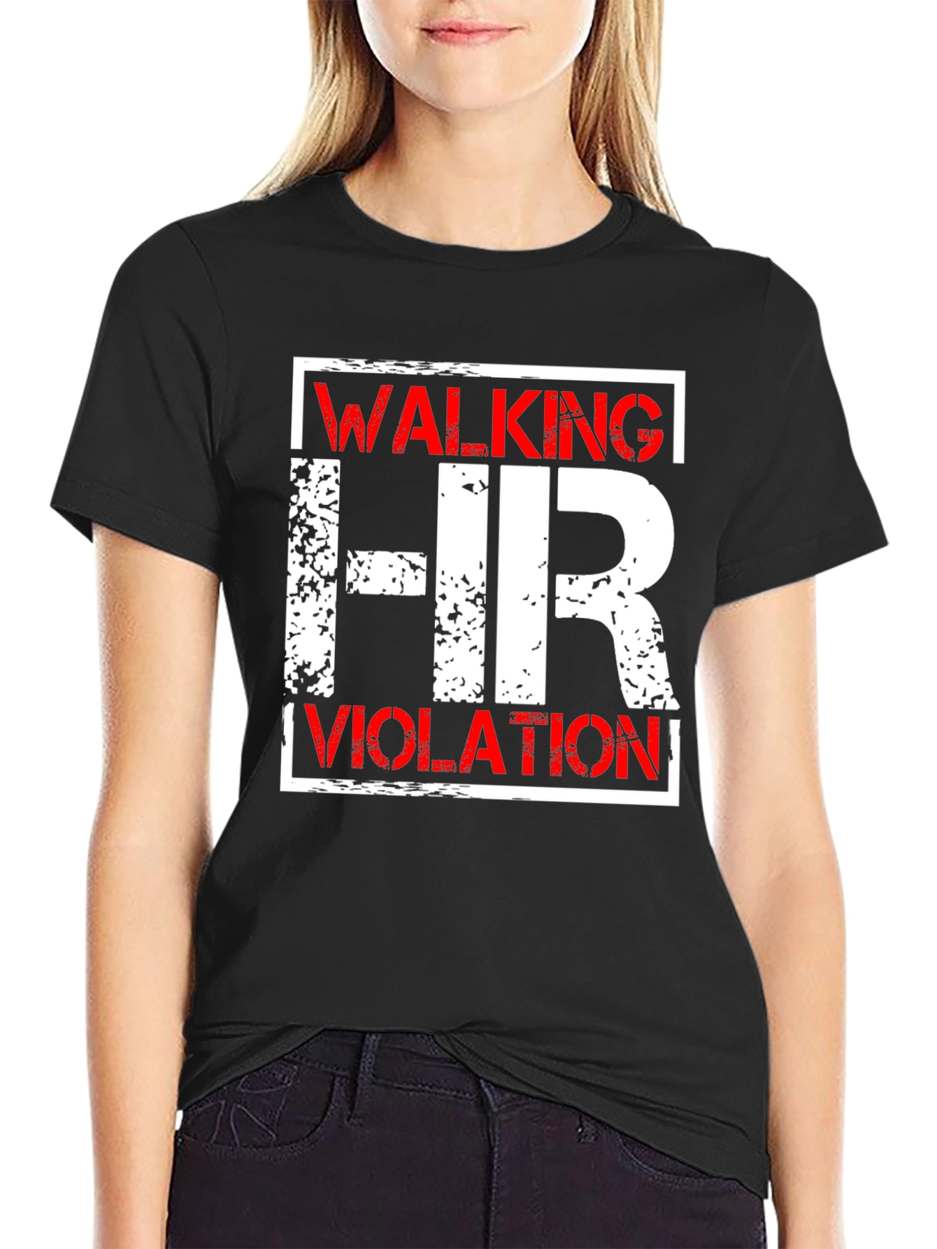 Walking HR Violation Graphic Tee - Novelty T-Shirt