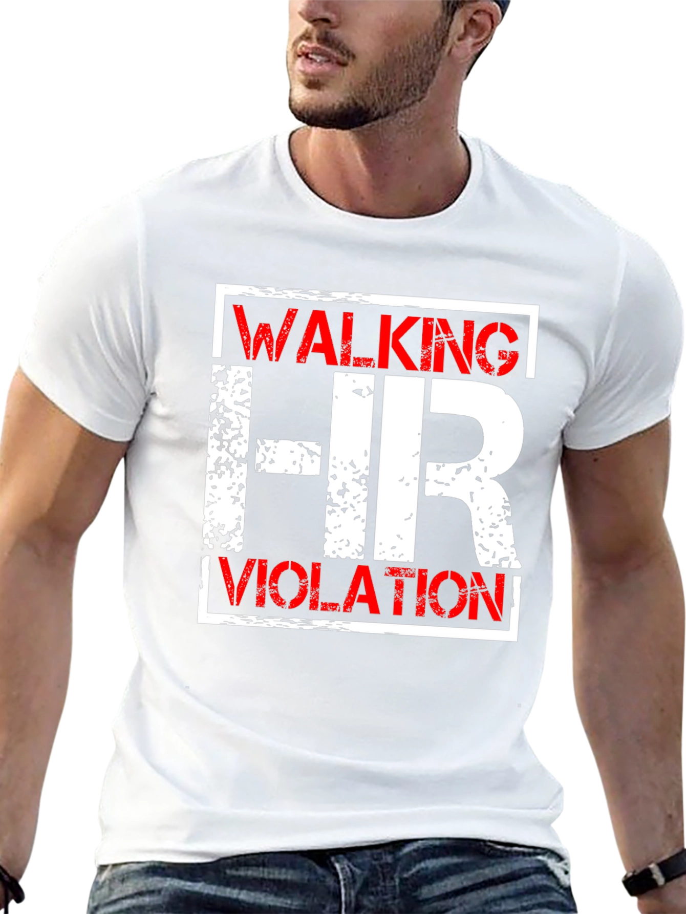 Walking HR Violation Graphic Tee - Novelty T-Shirt