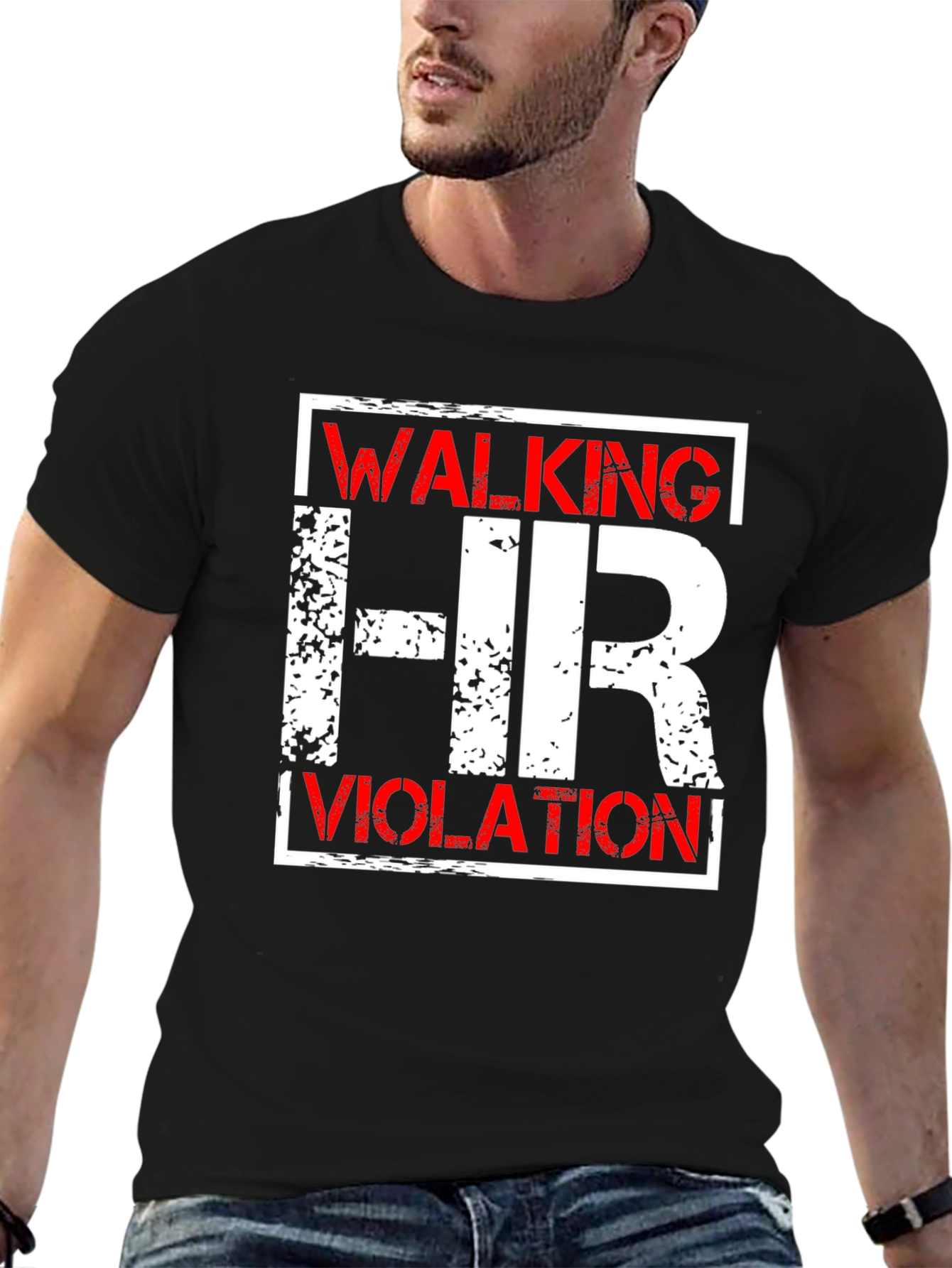 Walking HR Violation Graphic Tee - Novelty T-Shirt