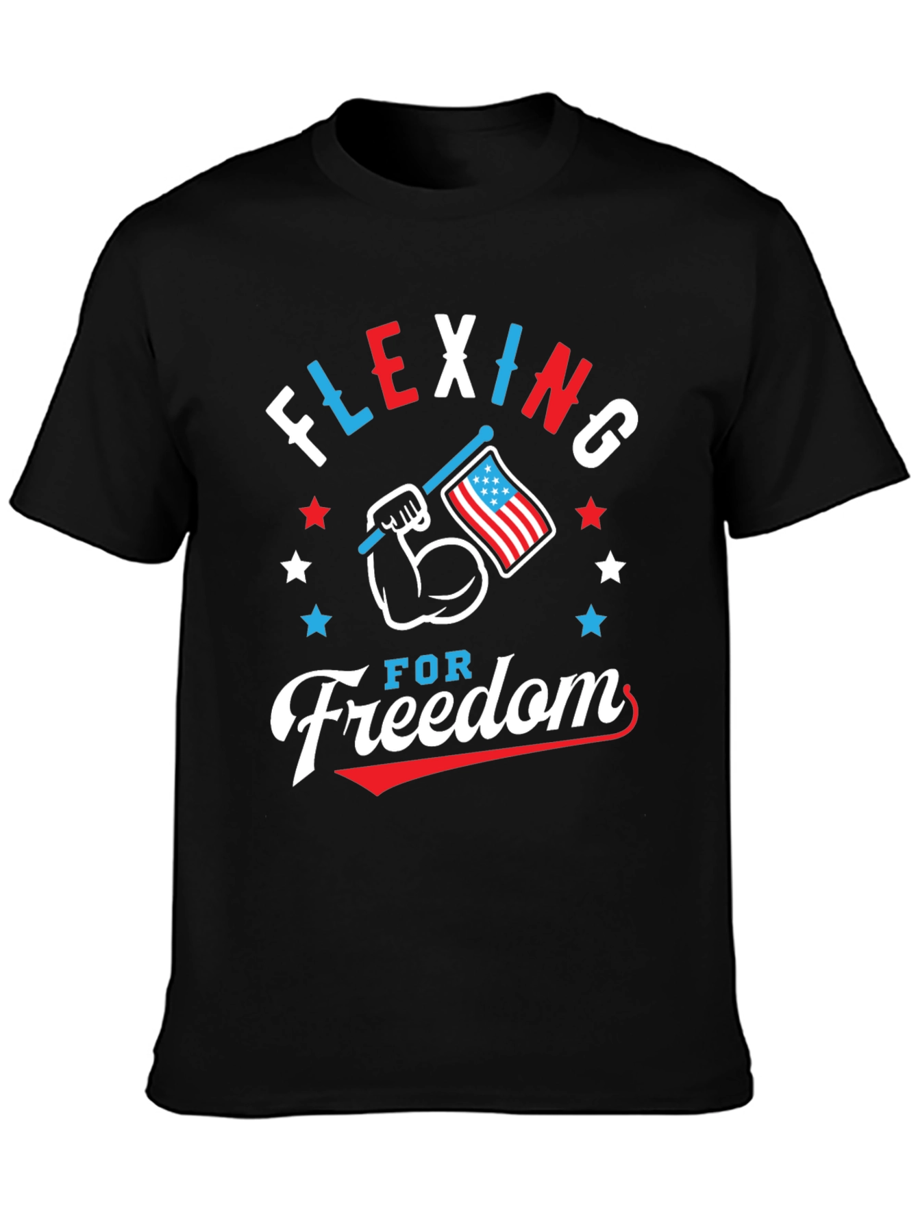 Flexing for Freedom Patriotic T-Shirt