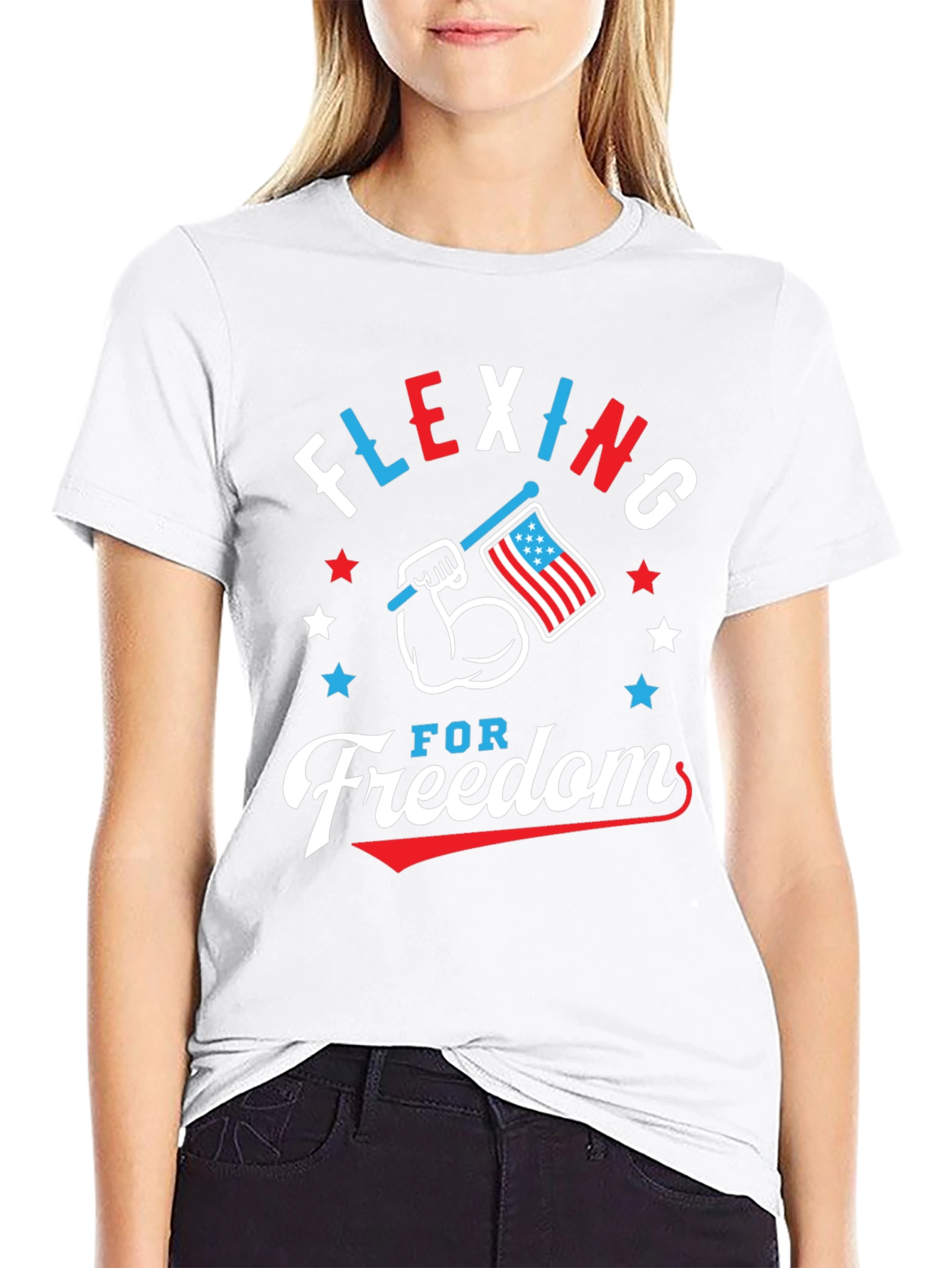 Flexing for Freedom Patriotic T-Shirt