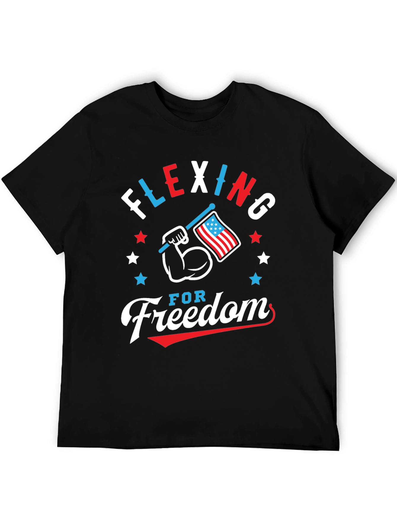 Flexing for Freedom Patriotic T-Shirt