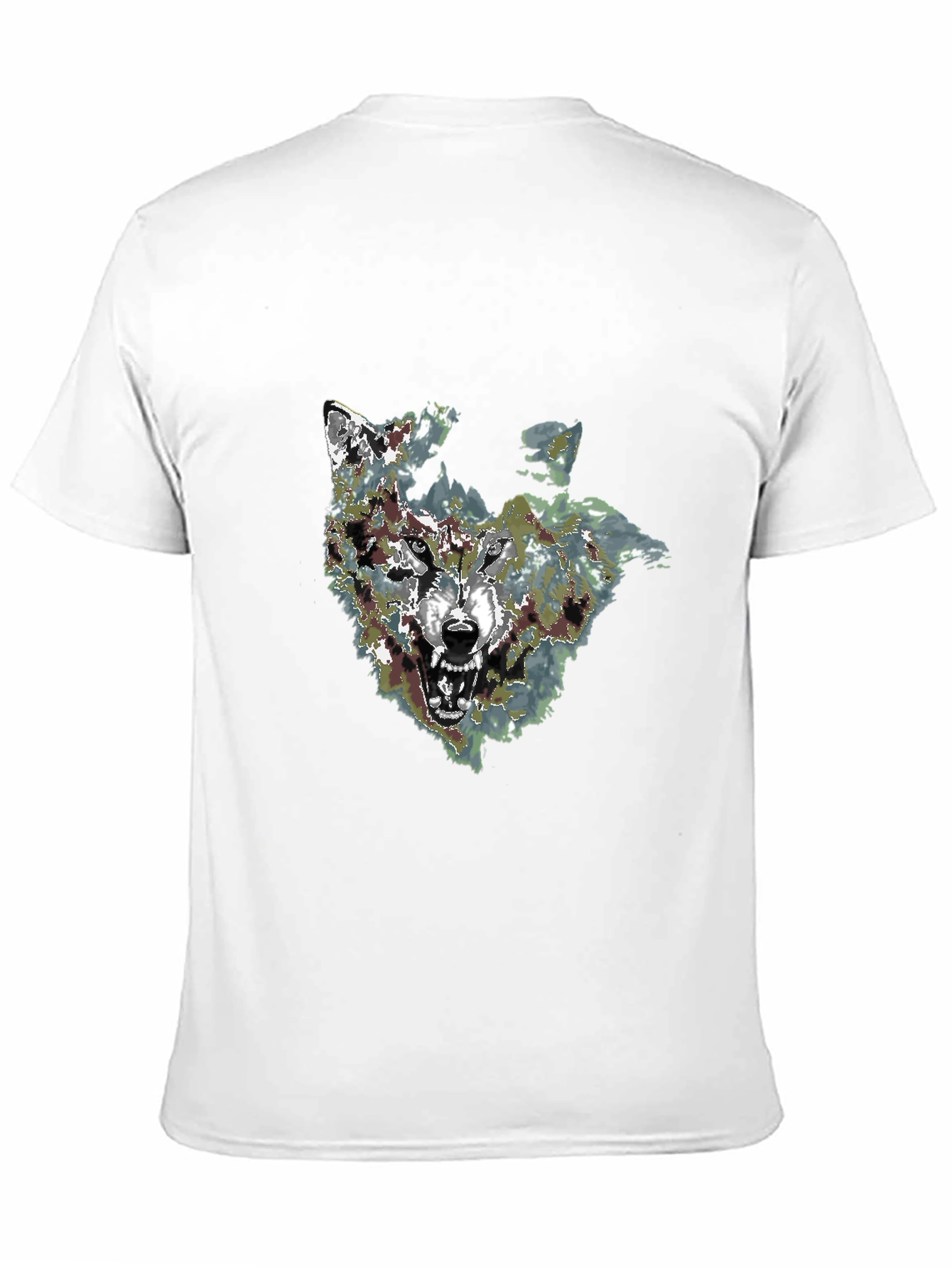 Mens Black Wolf Graphic Print T-Shirt