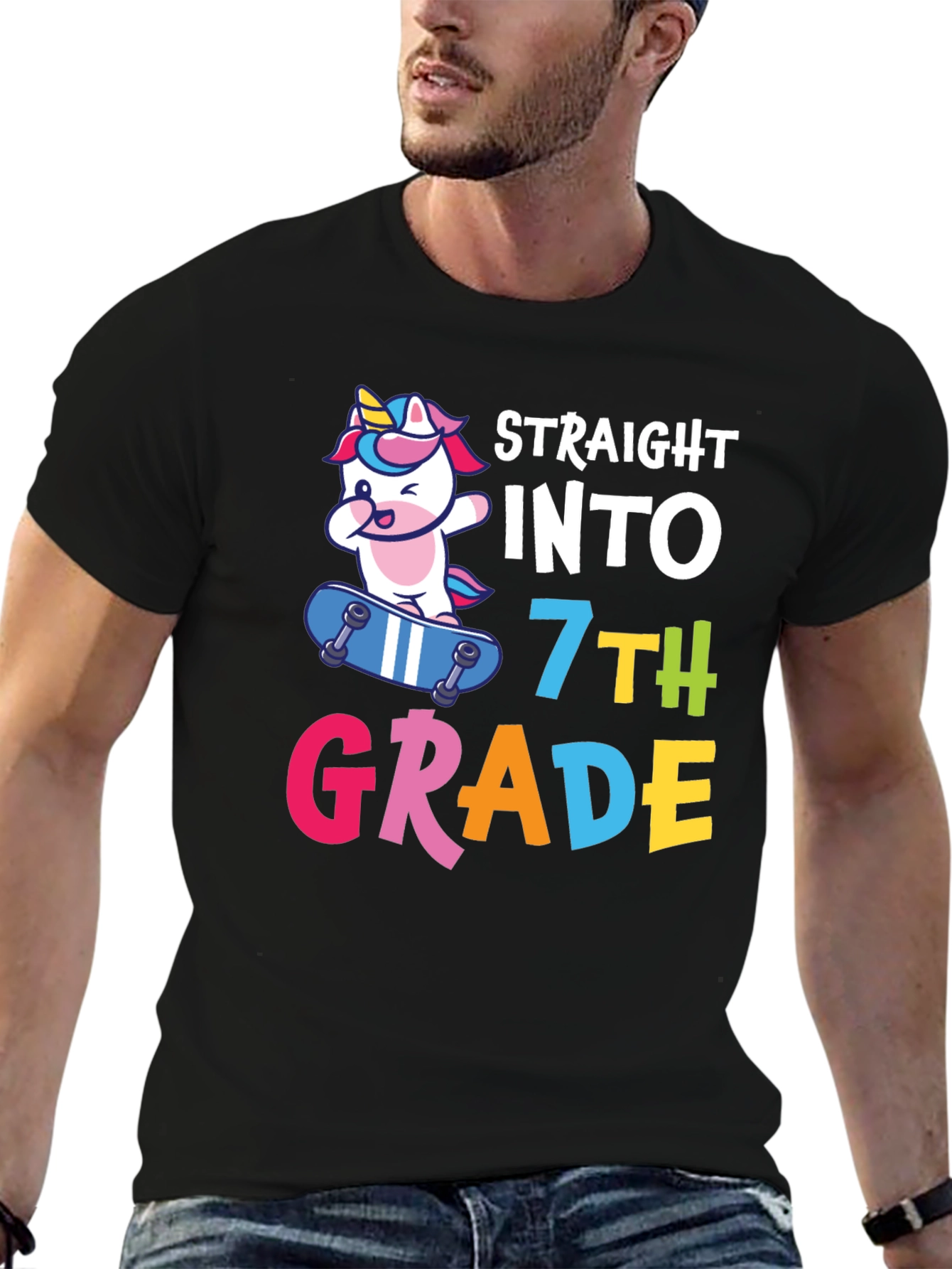 Straight into 7th Grade Unicorn T-Shirt