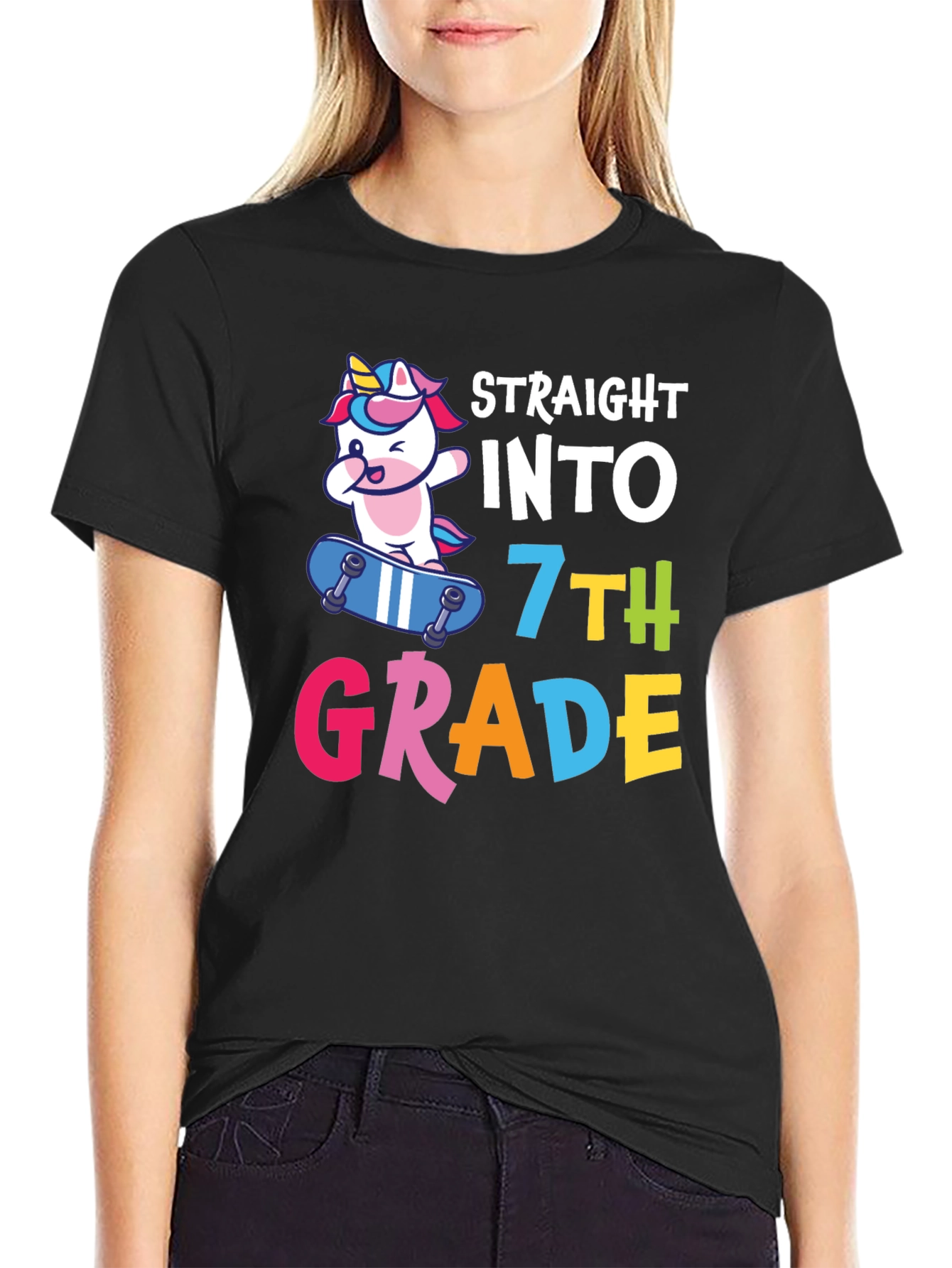 Straight into 7th Grade Unicorn T-Shirt