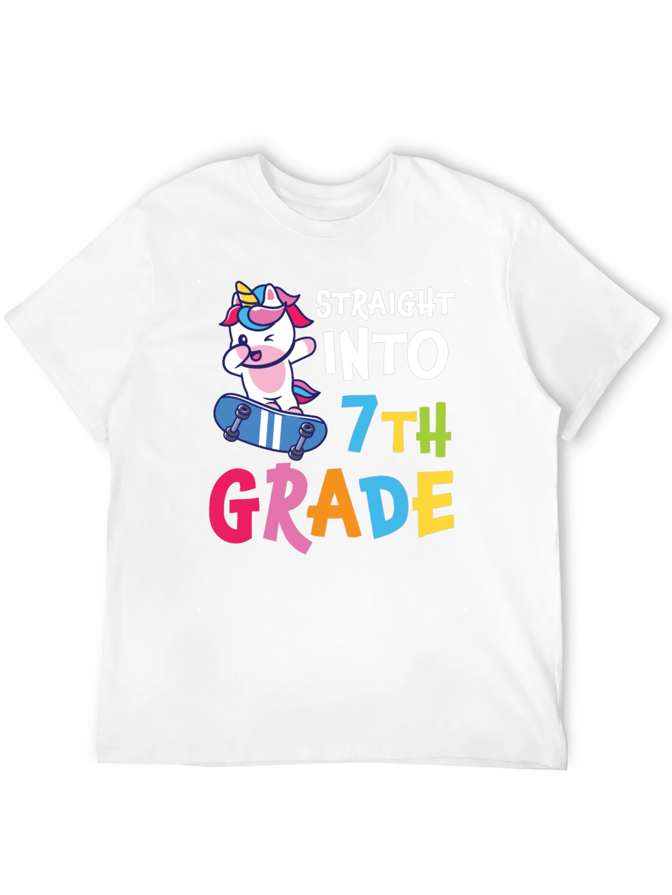 Straight into 7th Grade Unicorn T-Shirt