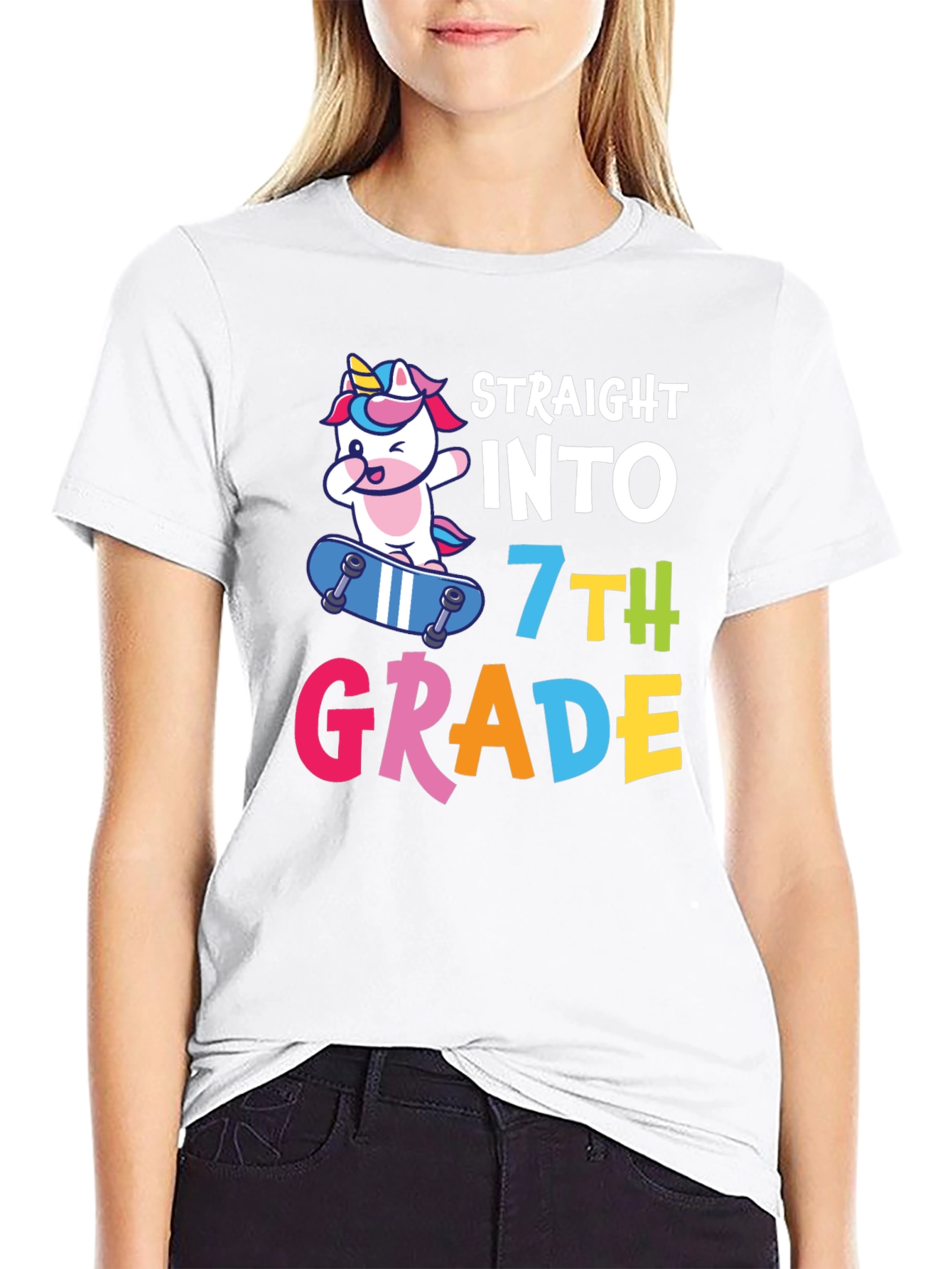 Straight into 7th Grade Unicorn T-Shirt