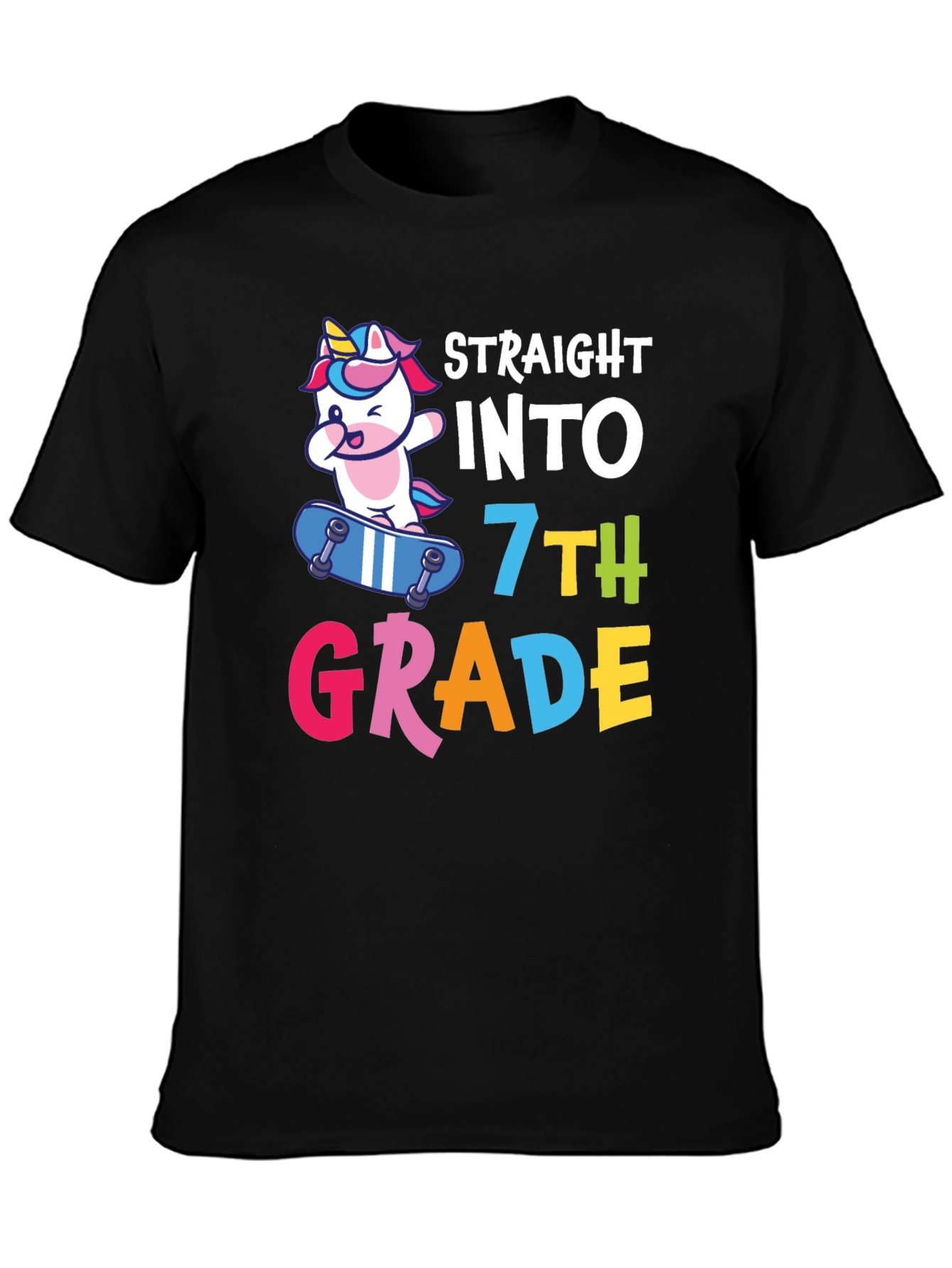 Straight into 7th Grade Unicorn T-Shirt
