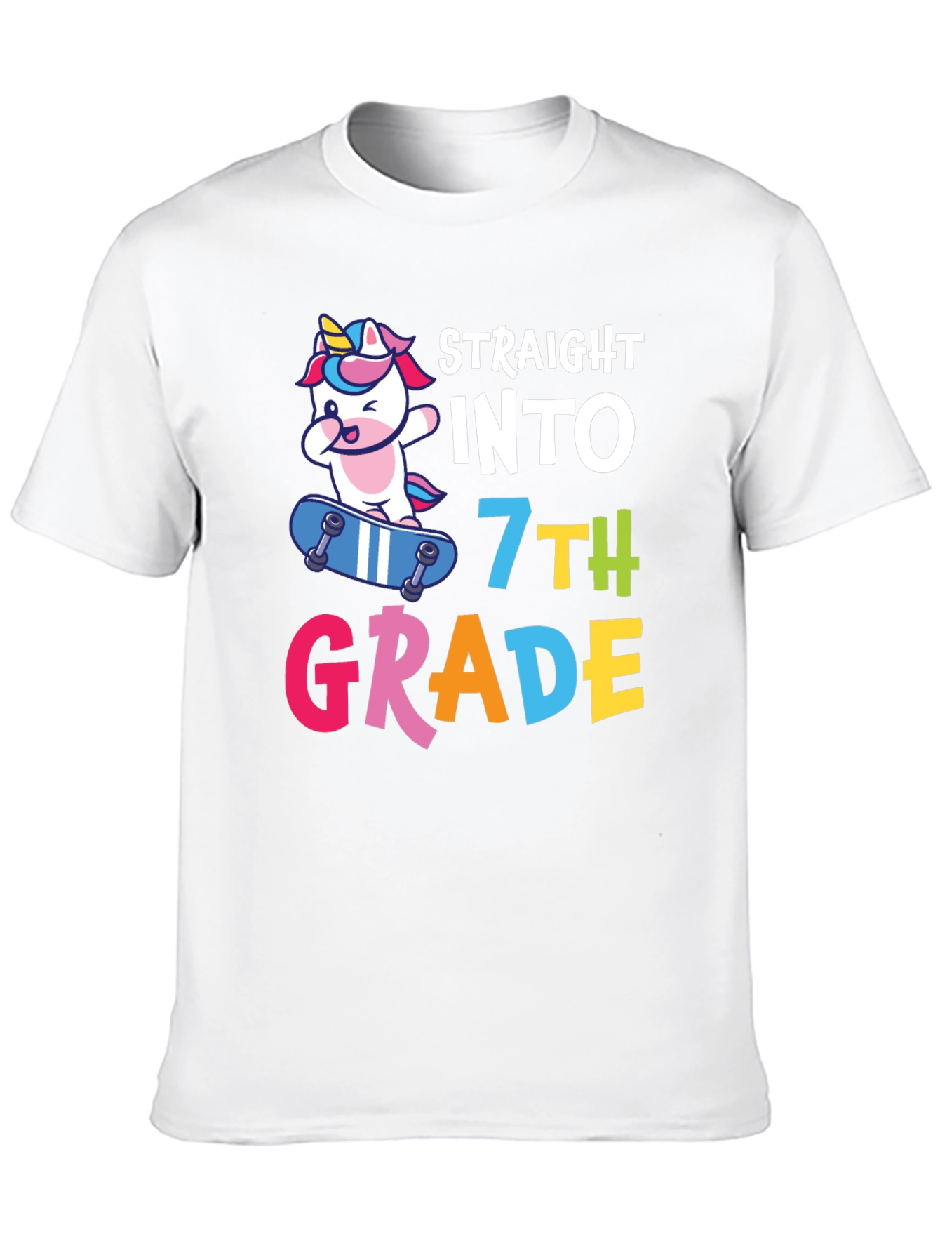 Straight into 7th Grade Unicorn T-Shirt