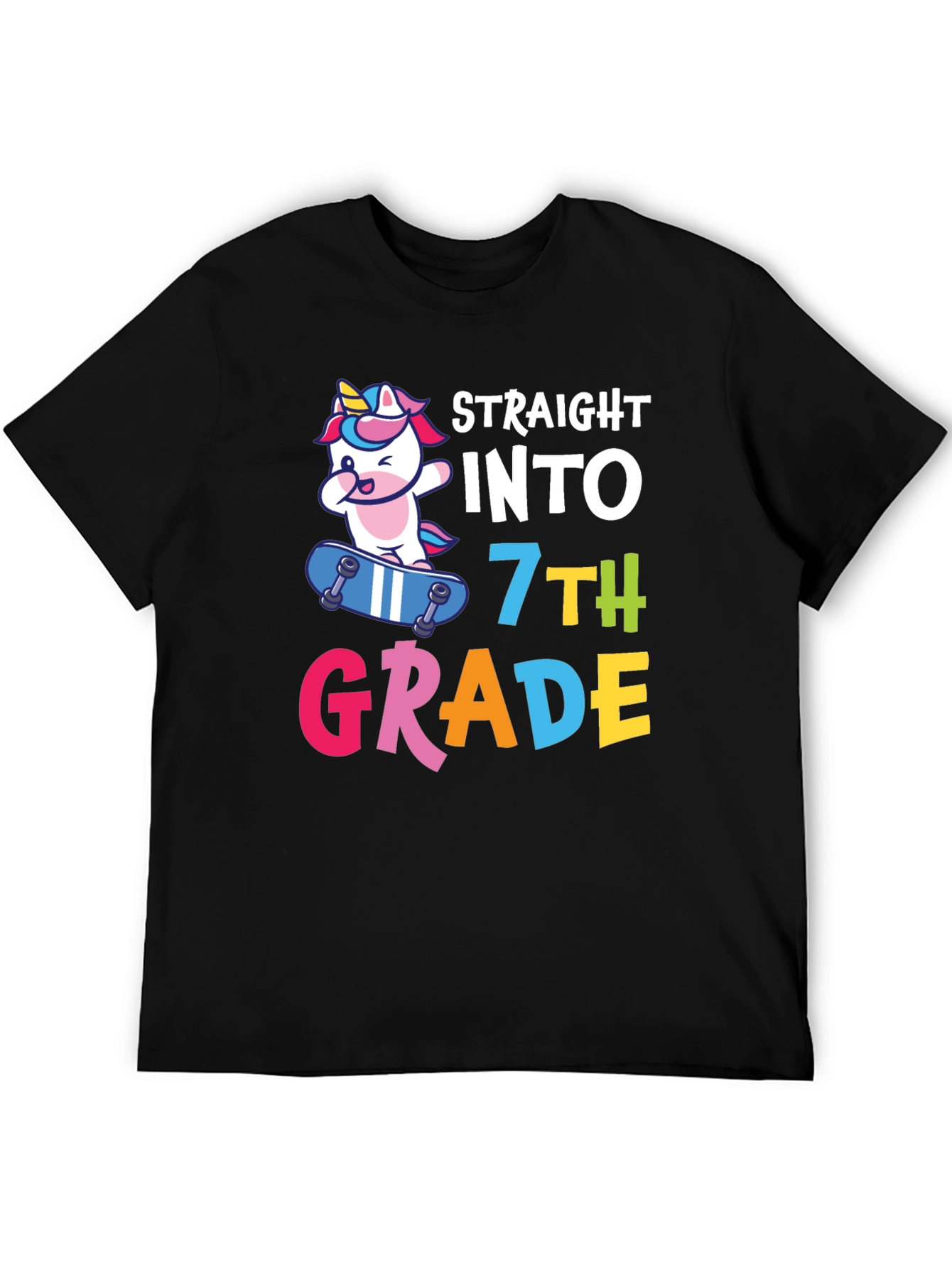 Straight into 7th Grade Unicorn T-Shirt