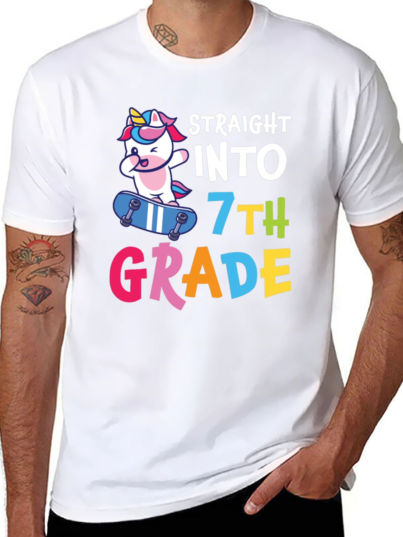 Straight into 7th Grade Unicorn T-Shirt