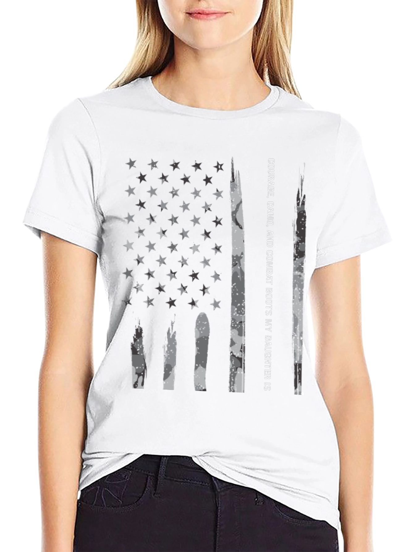 Courage Camo Daughter American Flag T-Shirt