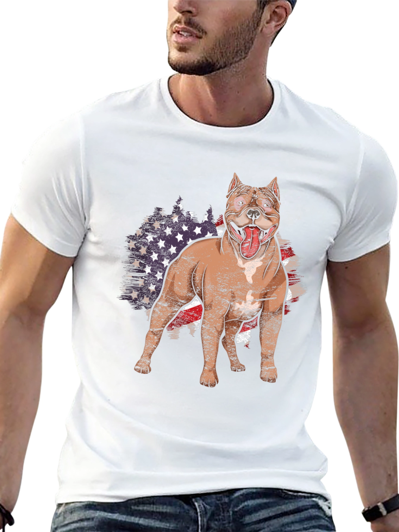American Pitbull Dog Graphic Tee