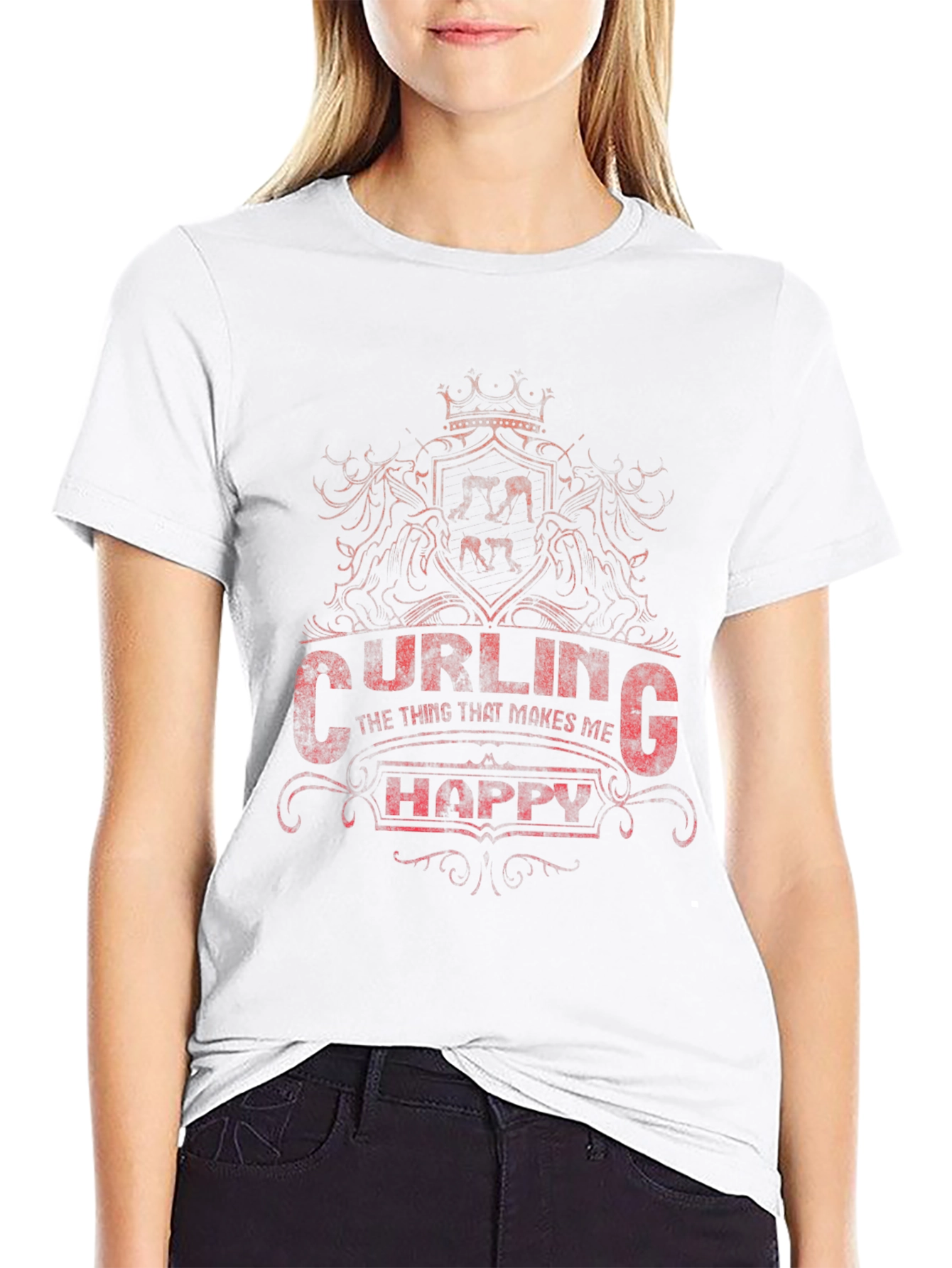 Curling Makes Me Happy T-Shirt