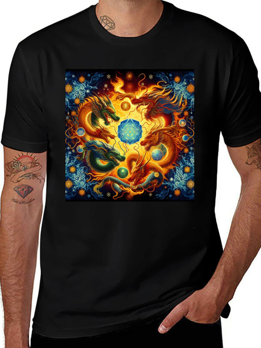 Dragon Circle T-Shirt: Mystical Guardian Design