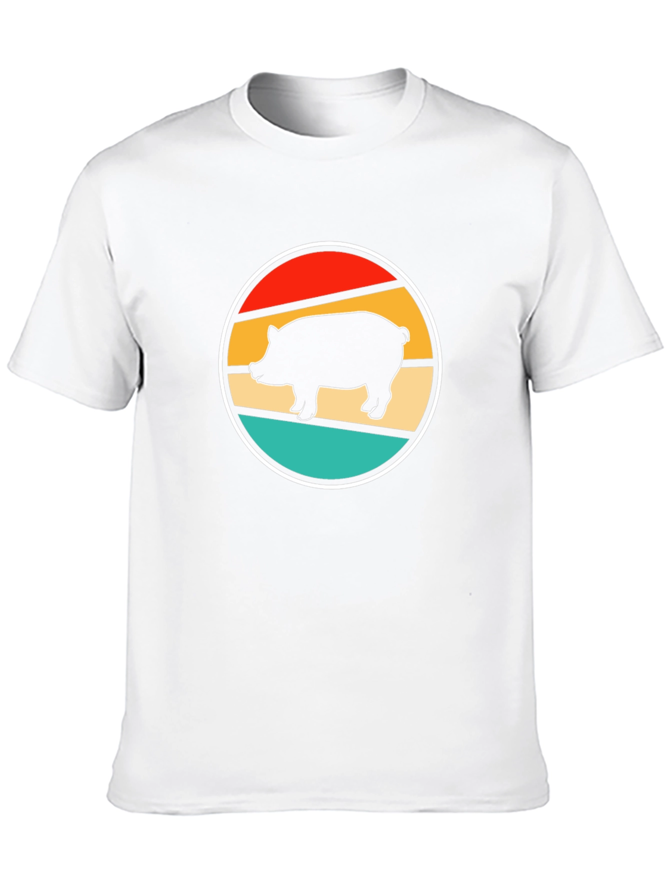 Retro Pig Graphic Tee - Unique Circular Design