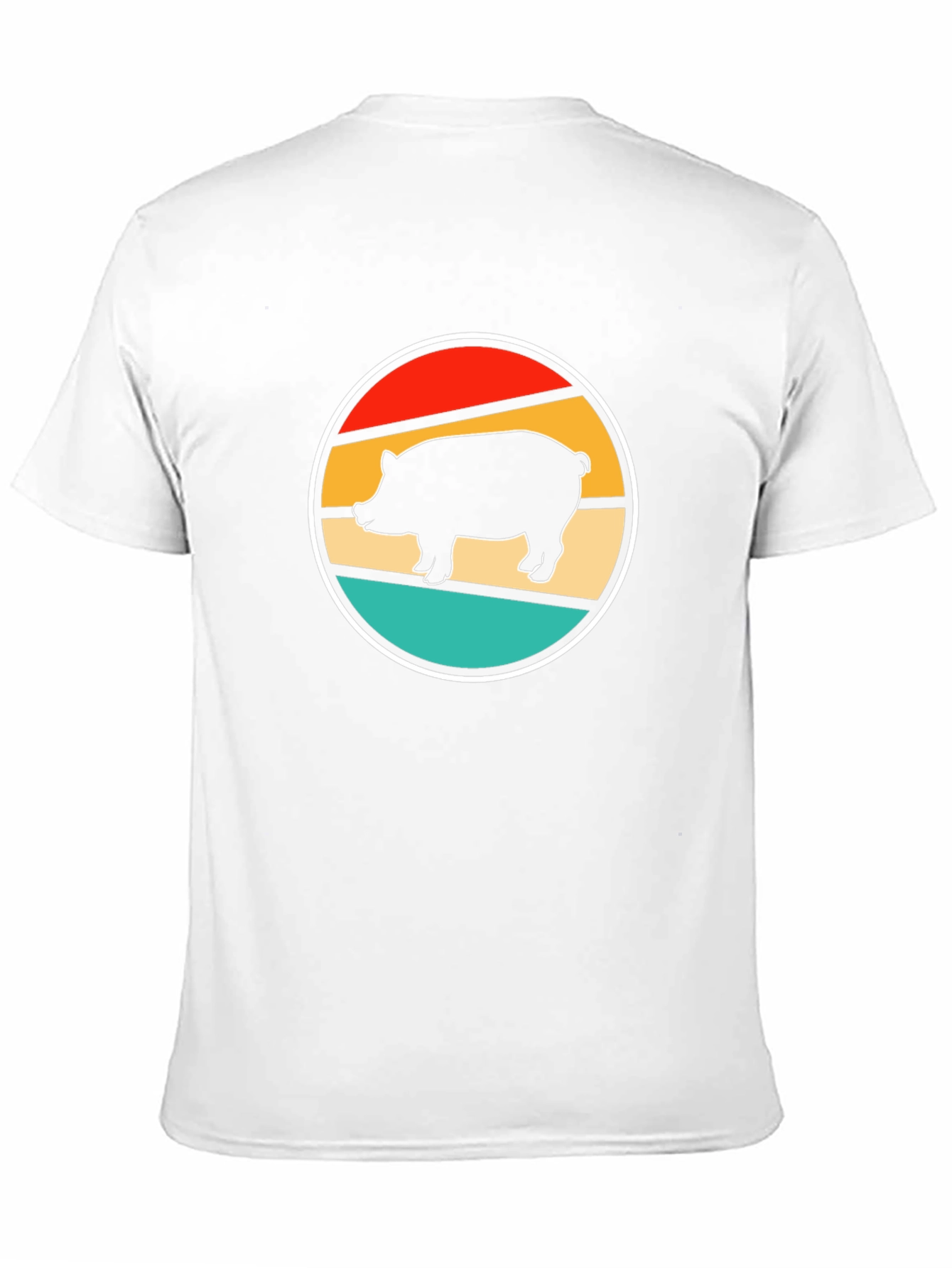 Retro Pig Graphic Tee - Unique Circular Design