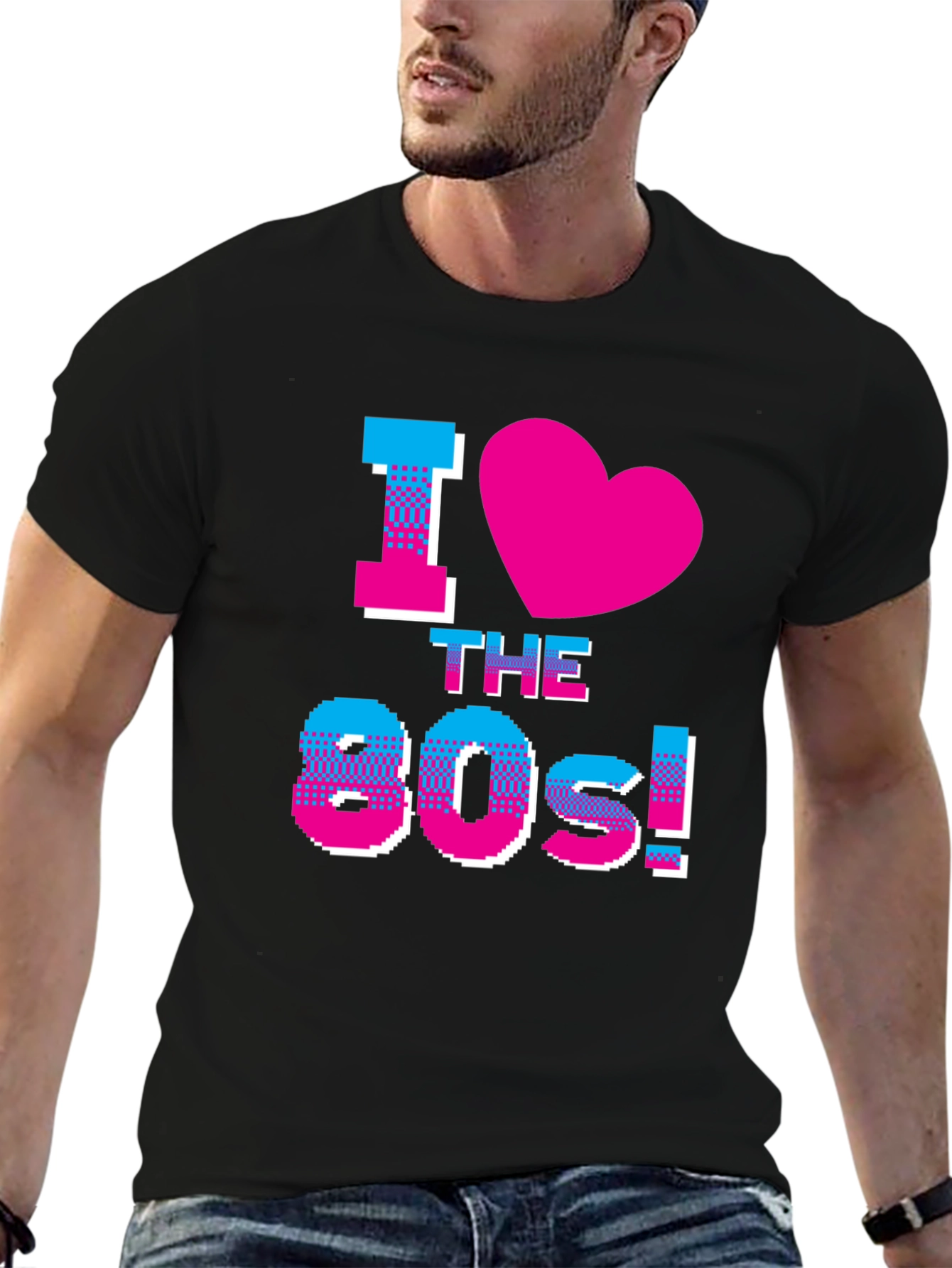 I Love the 80s Retro Graphic Black T-Shirt