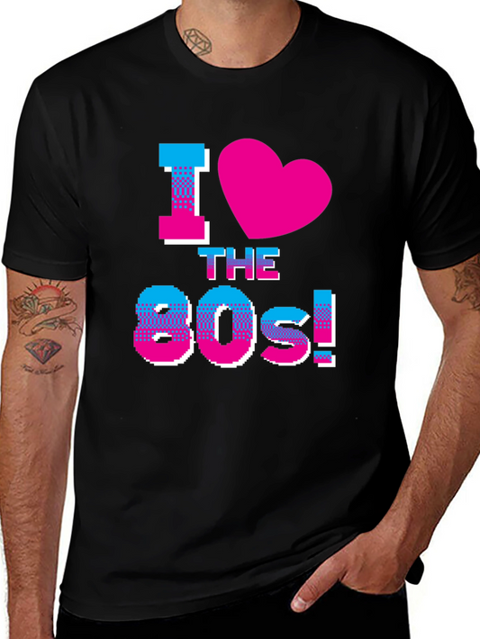 I Love the 80s Retro Graphic Black T-Shirt