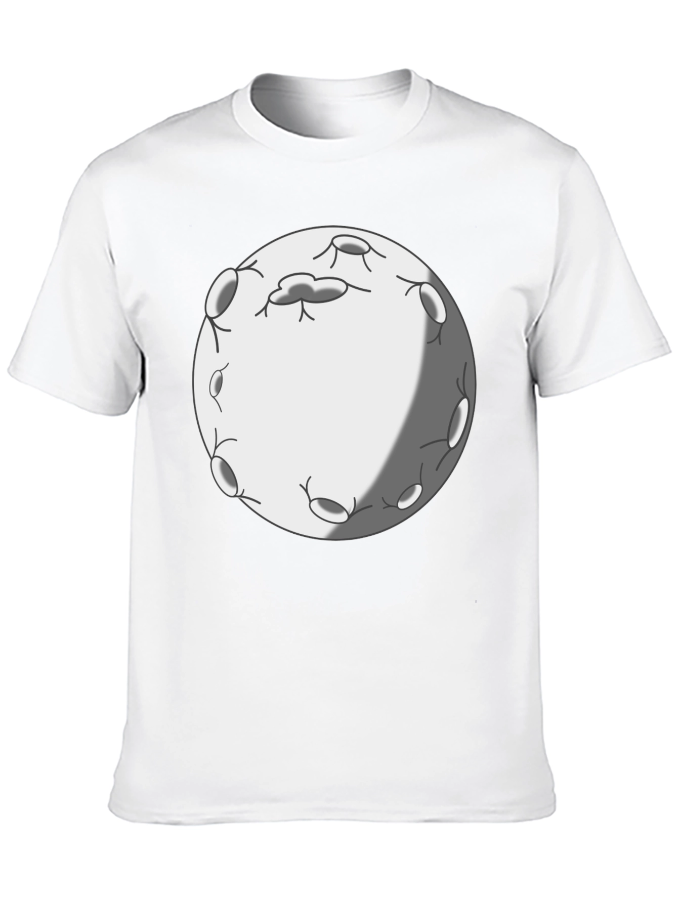 Cartoon Moon Graphic Tee - Black