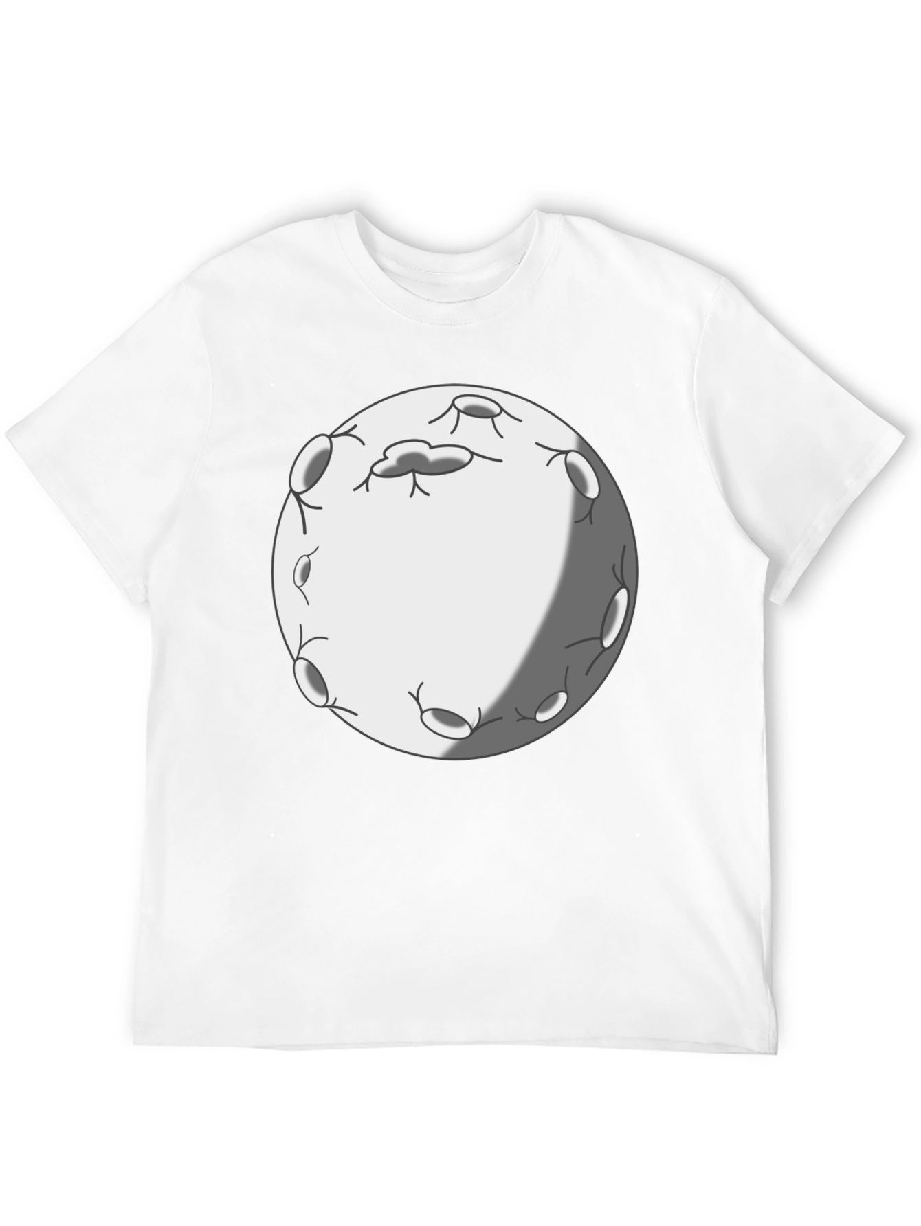 Cartoon Moon Graphic Tee - Black