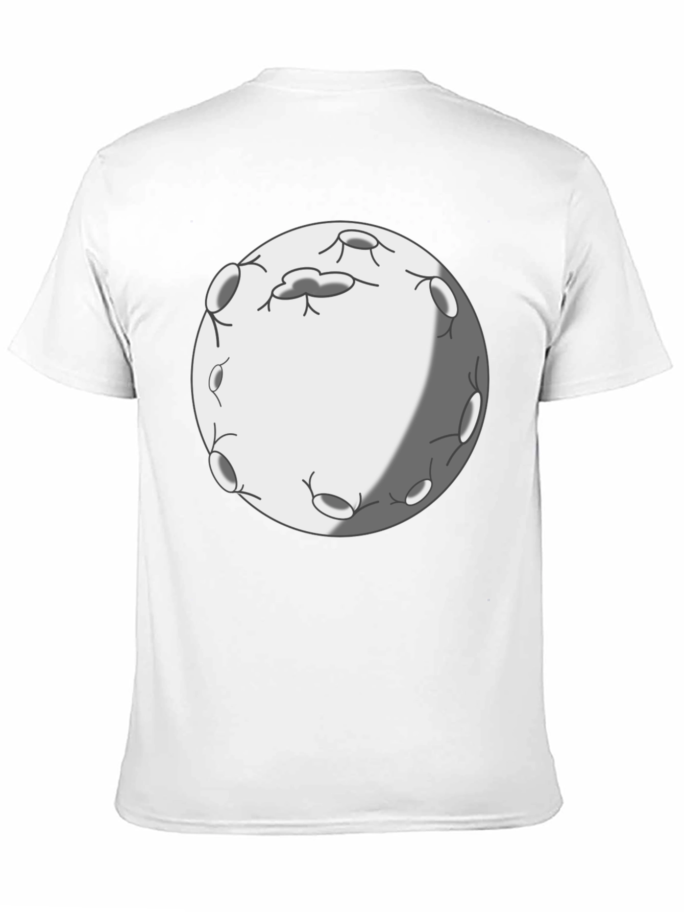 Cartoon Moon Graphic Tee - Black