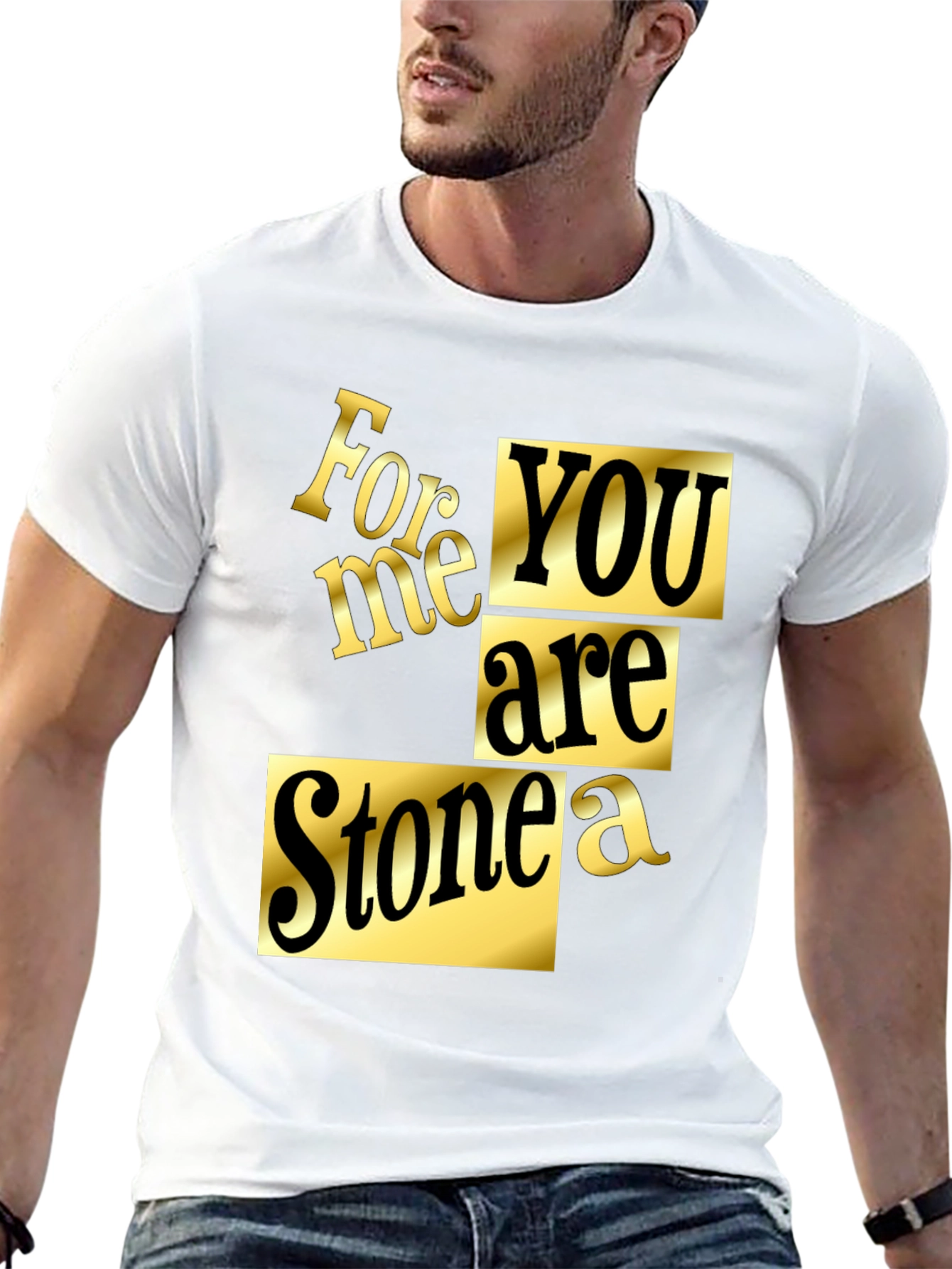 For Me You Are Stonea Black Graphic Tee