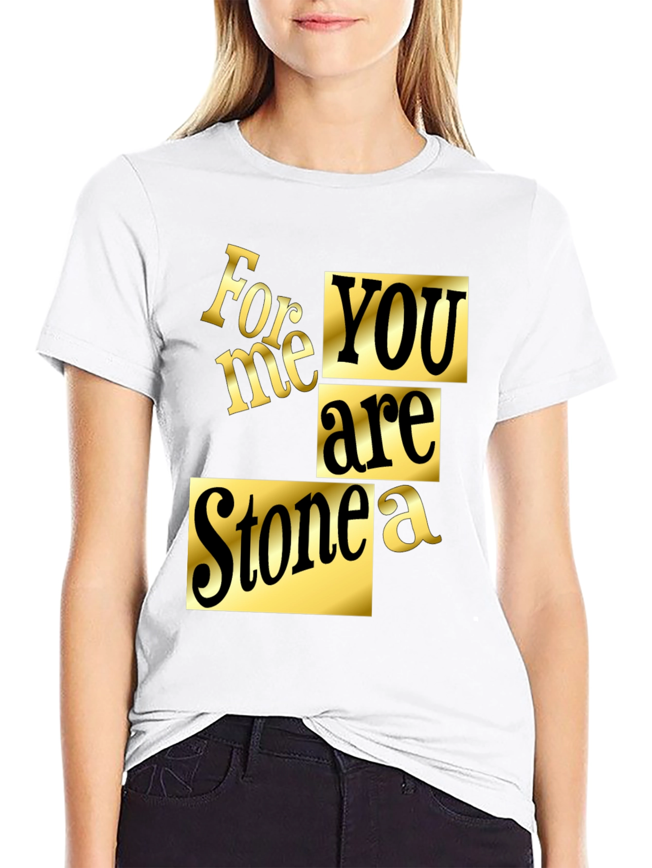 For Me You Are Stonea Black Graphic Tee