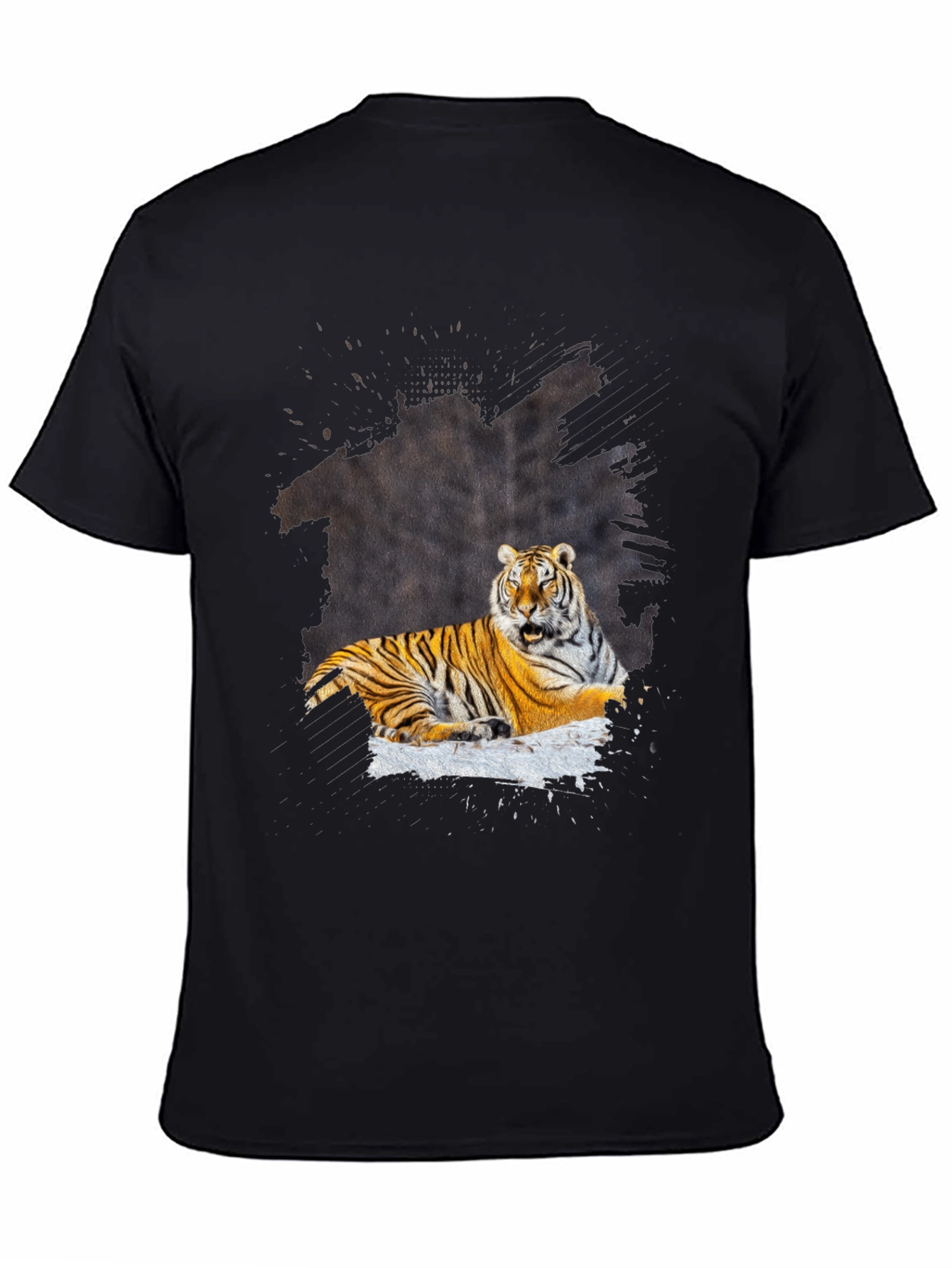 Tiger Graphic Tee - Black Casual T-Shirt