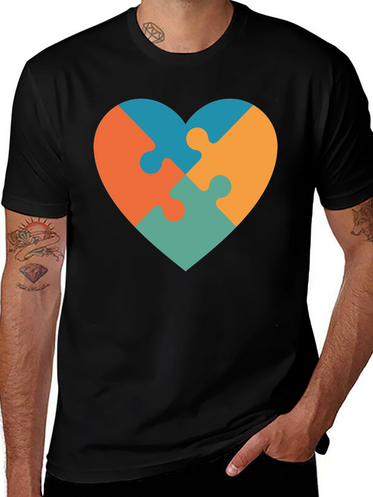 Heart Puzzle Piece T-Shirt - Autism Awareness
