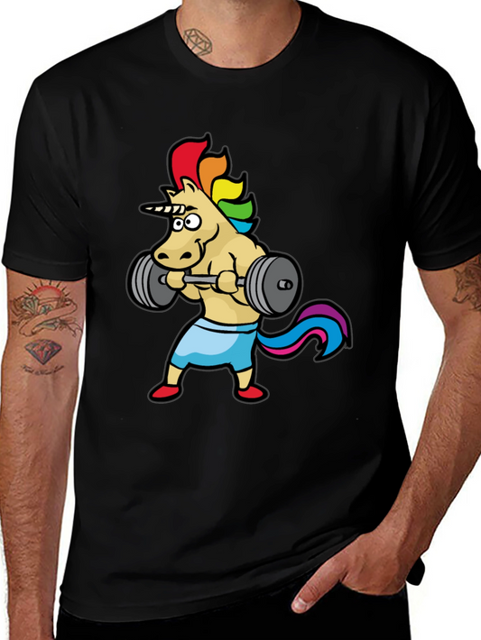 Unicorn Gym T-Shirt: Rainbow Powerlifter Tee