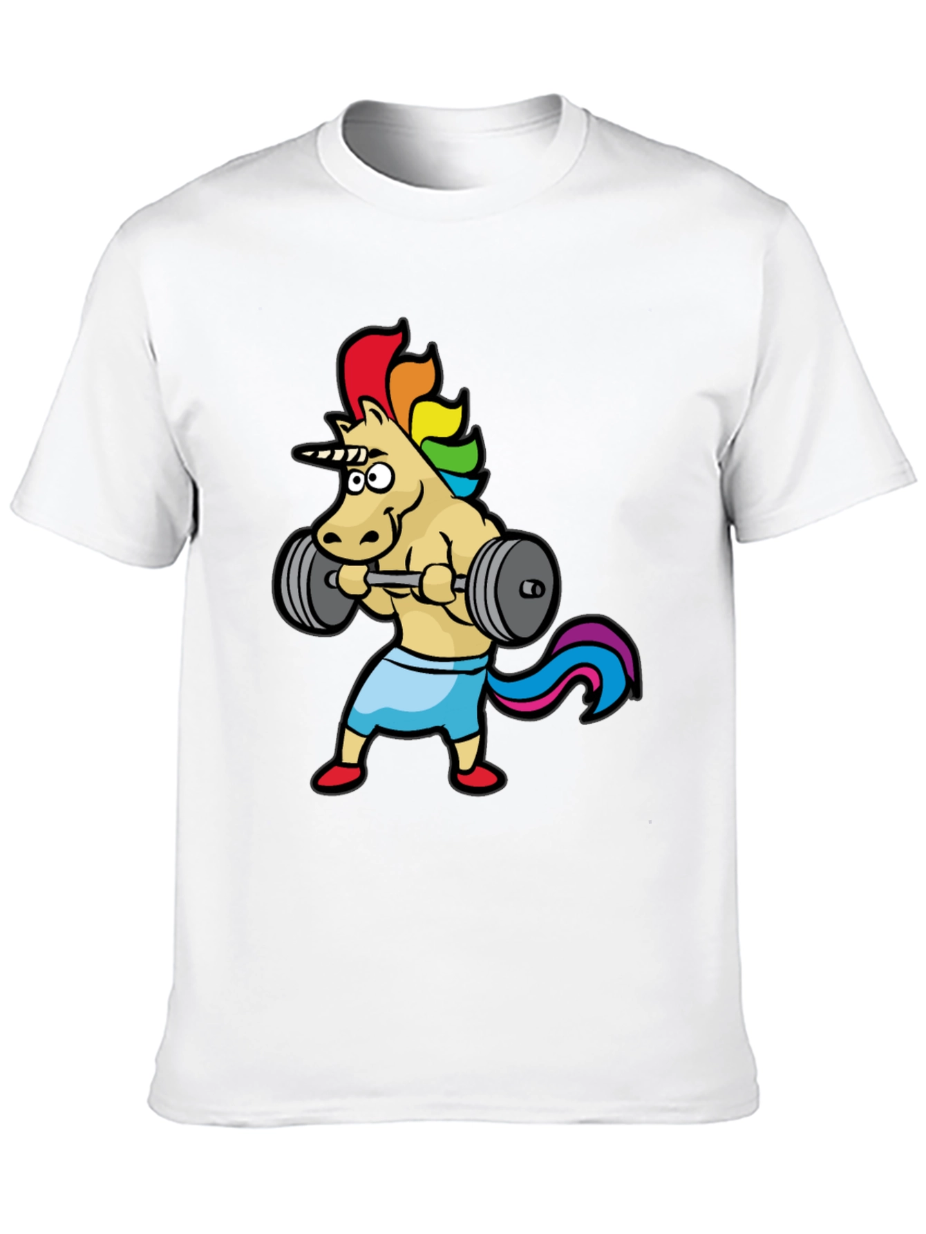 Unicorn Gym T-Shirt: Rainbow Powerlifter Tee