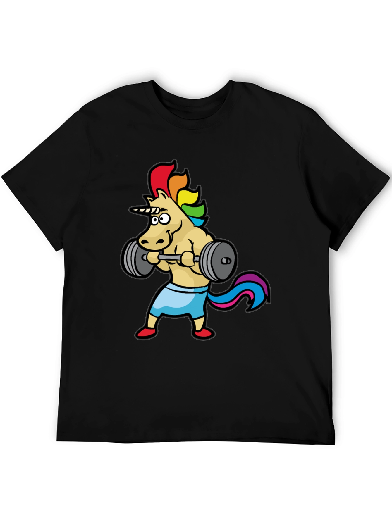 Unicorn Gym T-Shirt: Rainbow Powerlifter Tee