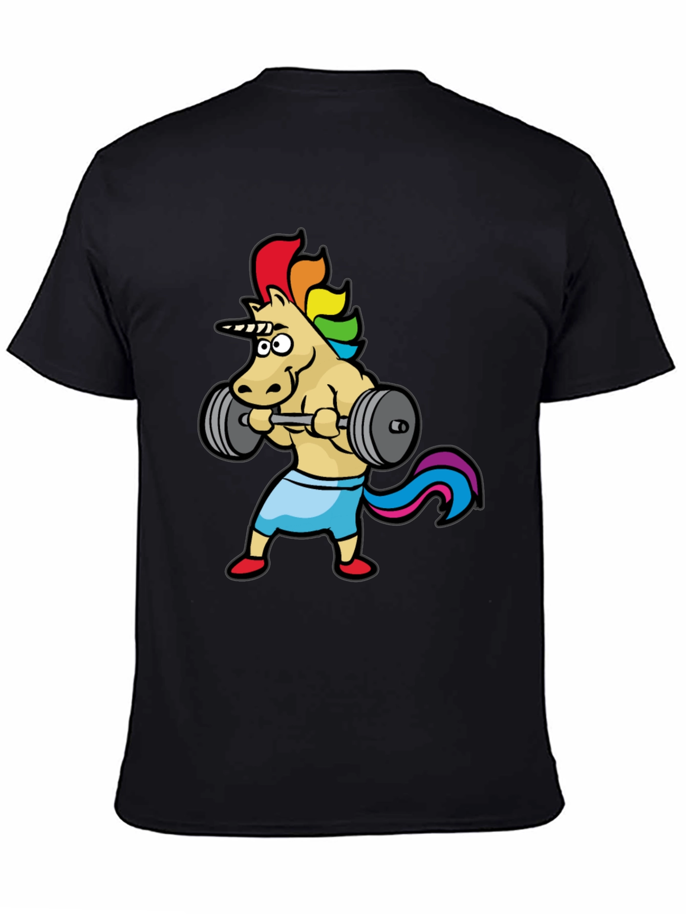 Unicorn Gym T-Shirt: Rainbow Powerlifter Tee