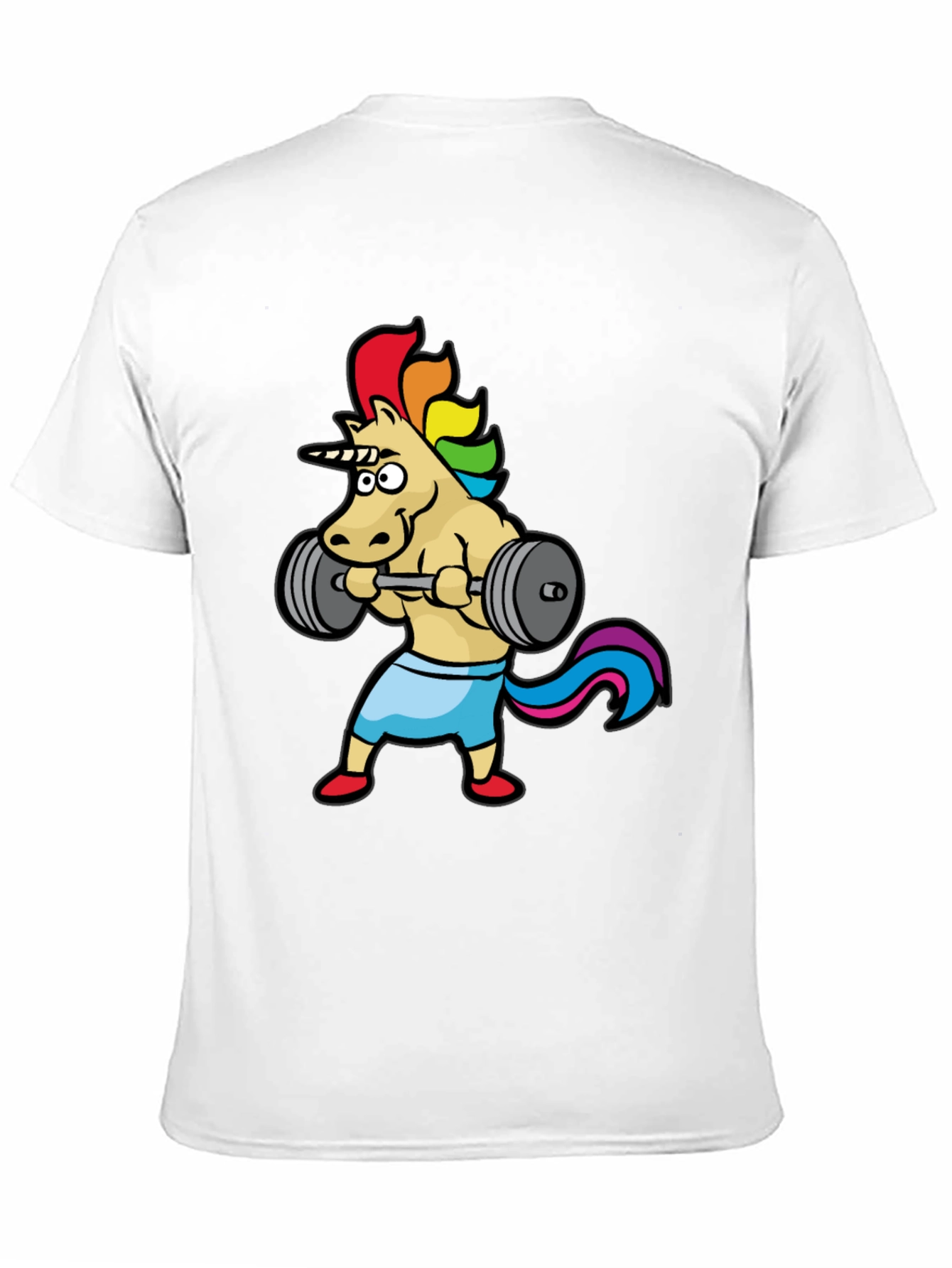 Unicorn Gym T-Shirt: Rainbow Powerlifter Tee