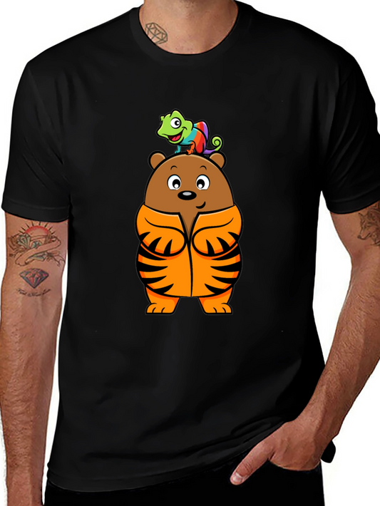 Bear and Chameleon Graphic Tee