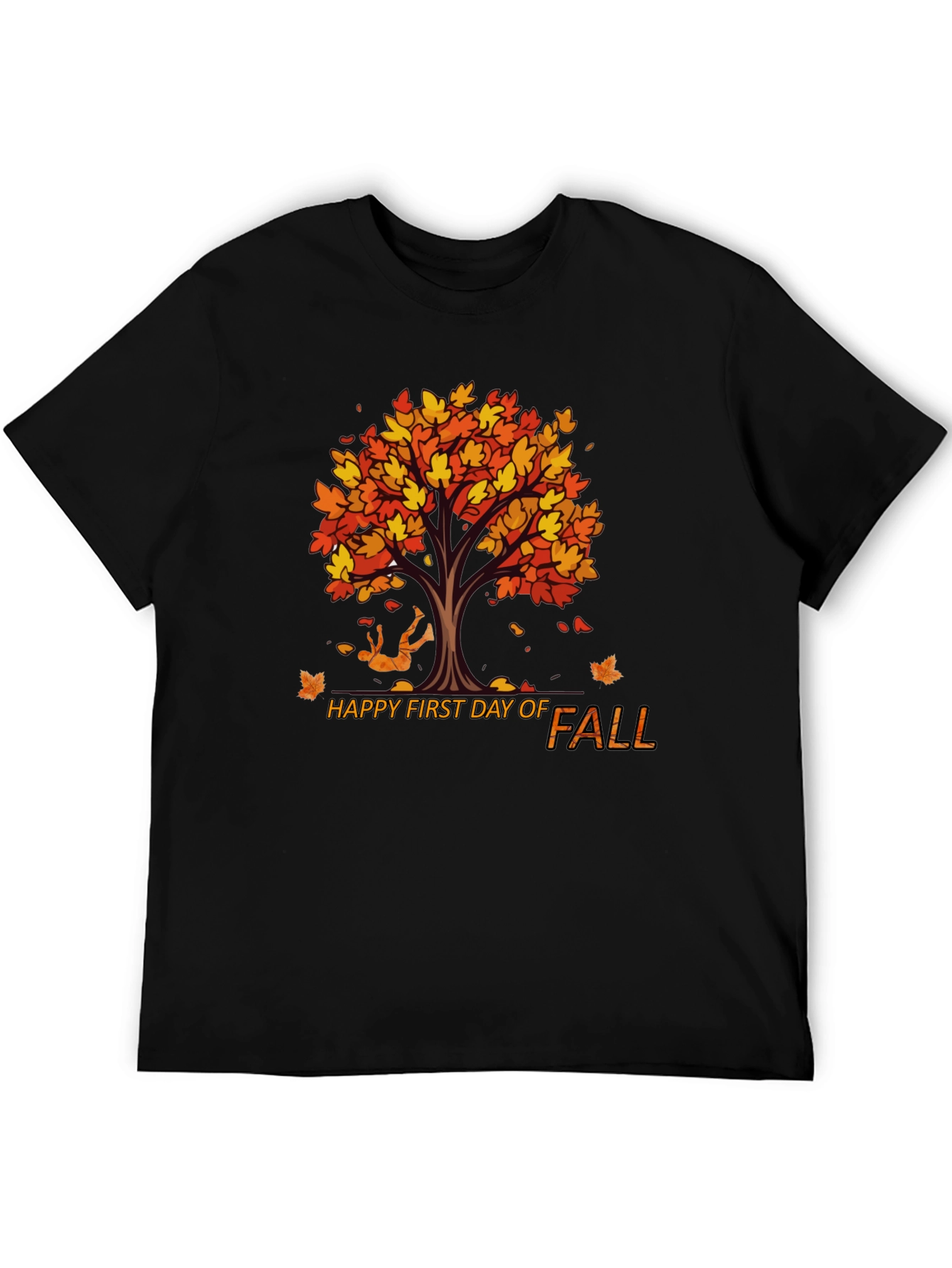 Happy First Day of Fall Black T-Shirt