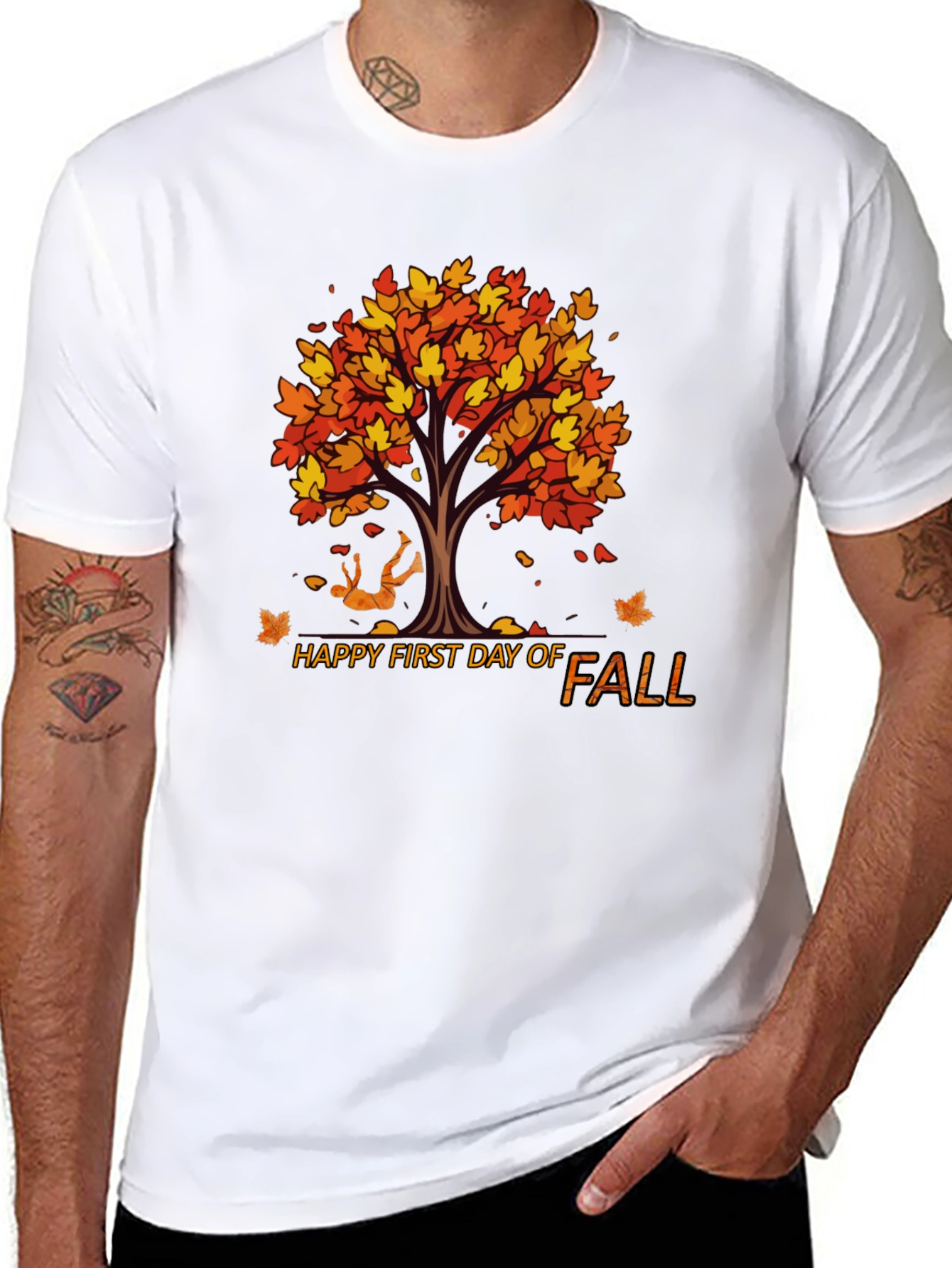 Happy First Day of Fall Black T-Shirt