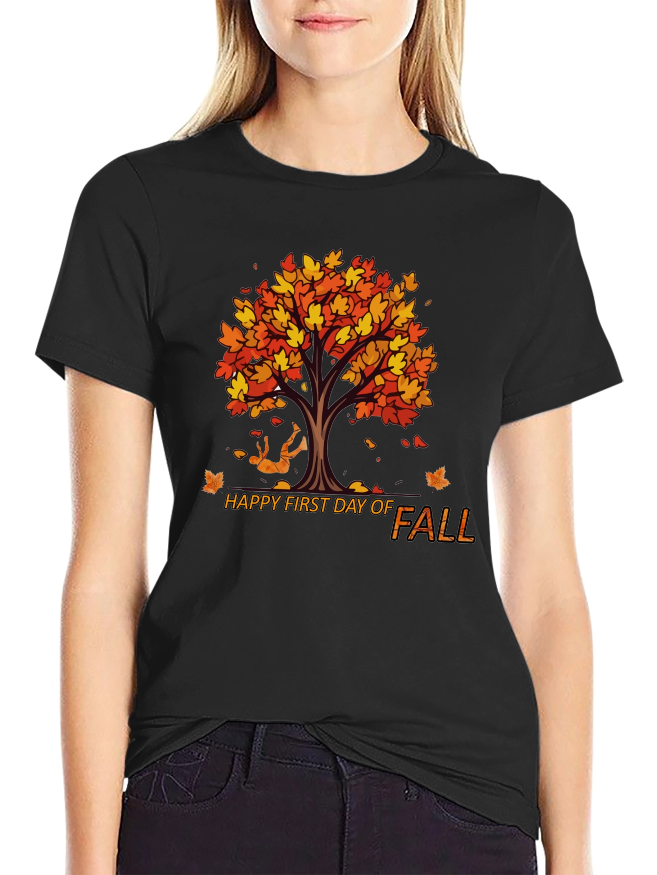 Happy First Day of Fall Black T-Shirt