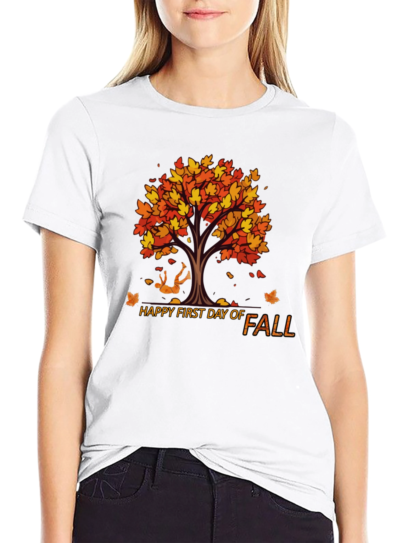 Happy First Day of Fall Black T-Shirt