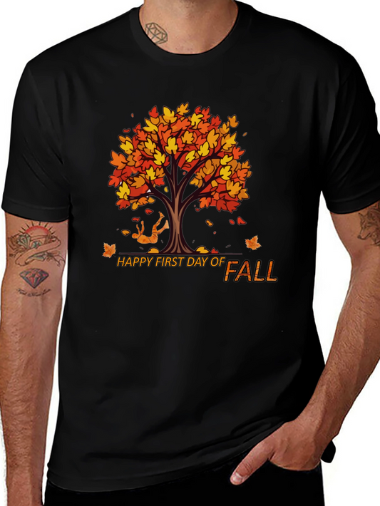 Happy First Day of Fall Black T-Shirt