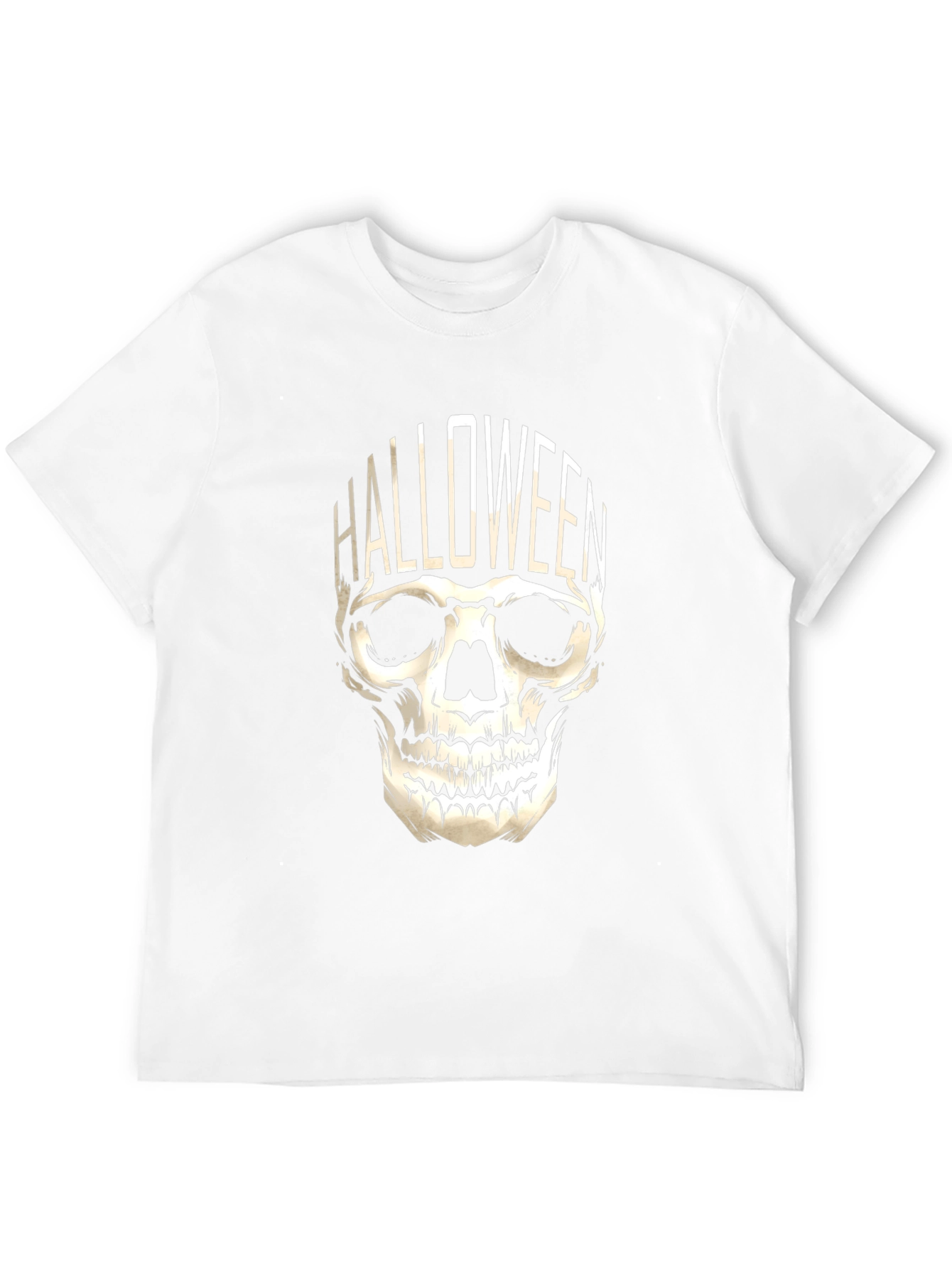 Halloween Skull Graphic Tee - Black
