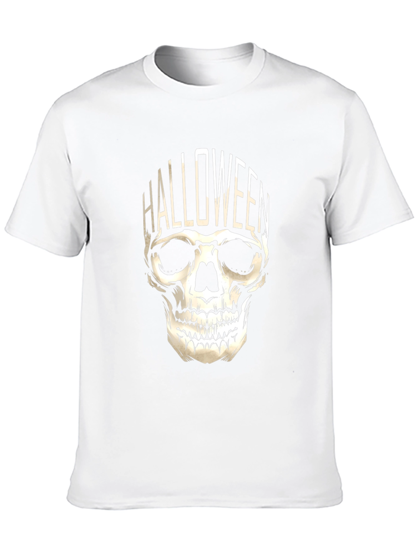 Halloween Skull Graphic Tee - Black